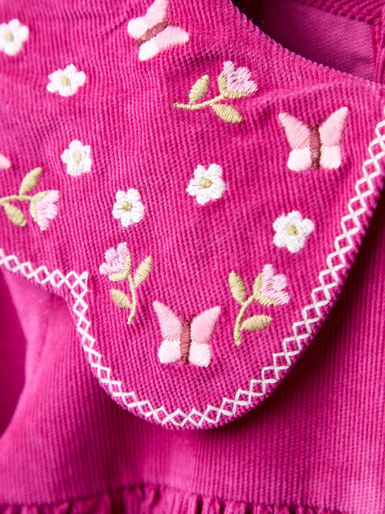  image of jojo-maman-bebe-toddler-girls-butterfly-embroidered-collar-cord-dress-red