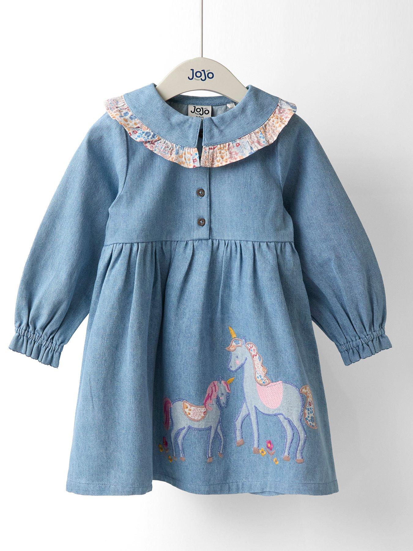 jojo-maman-bebe-toddler-girls-unicorn-applique-frill-collar-denim-dress-blue