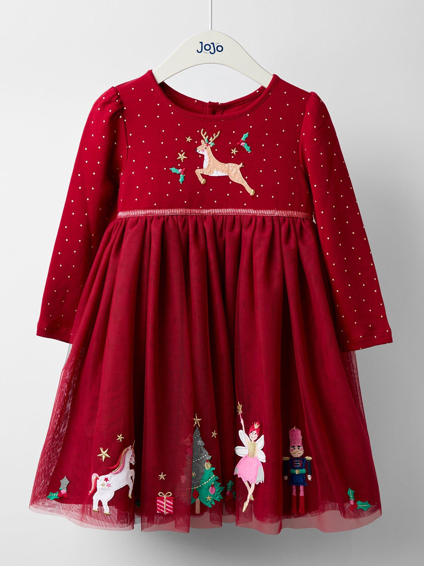  image of jojo-maman-bebe-toddler-girls-christmas-friends-applique-tulle-party-dress-red