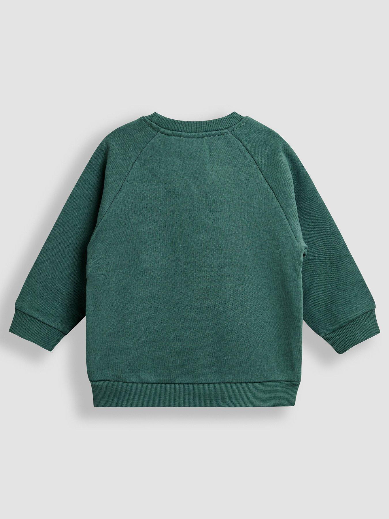 Image 2 of 4 of JoJo Maman Bebe Toddler Boys T-Rex Applique Sweatshirt - Khaki