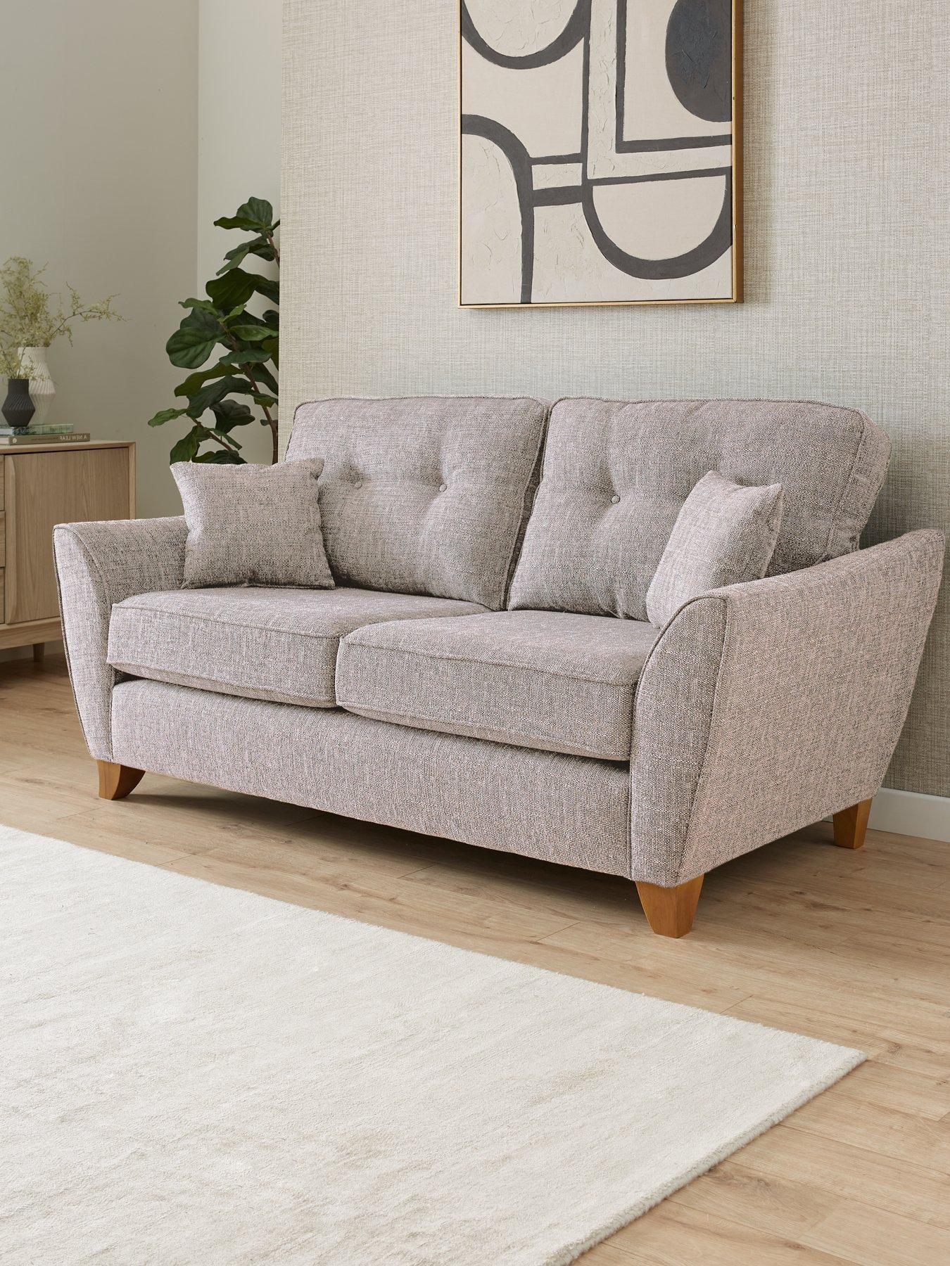 The Very Collection Halstow 2 Seater Fabric Sofa - Silver - Made to order in the UK