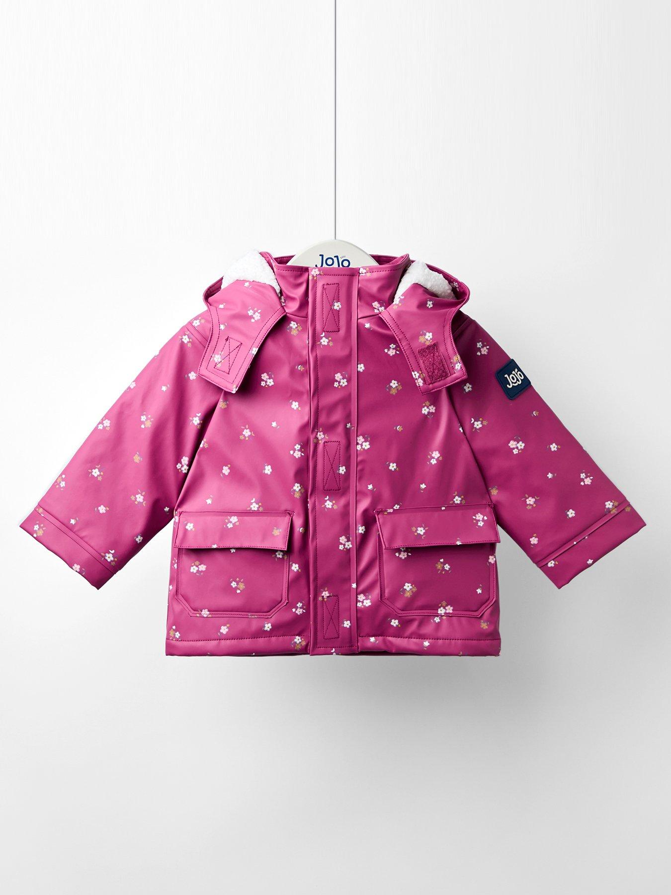  image of jojo-maman-bebe-toddler-girls-waterproof-jacket-red