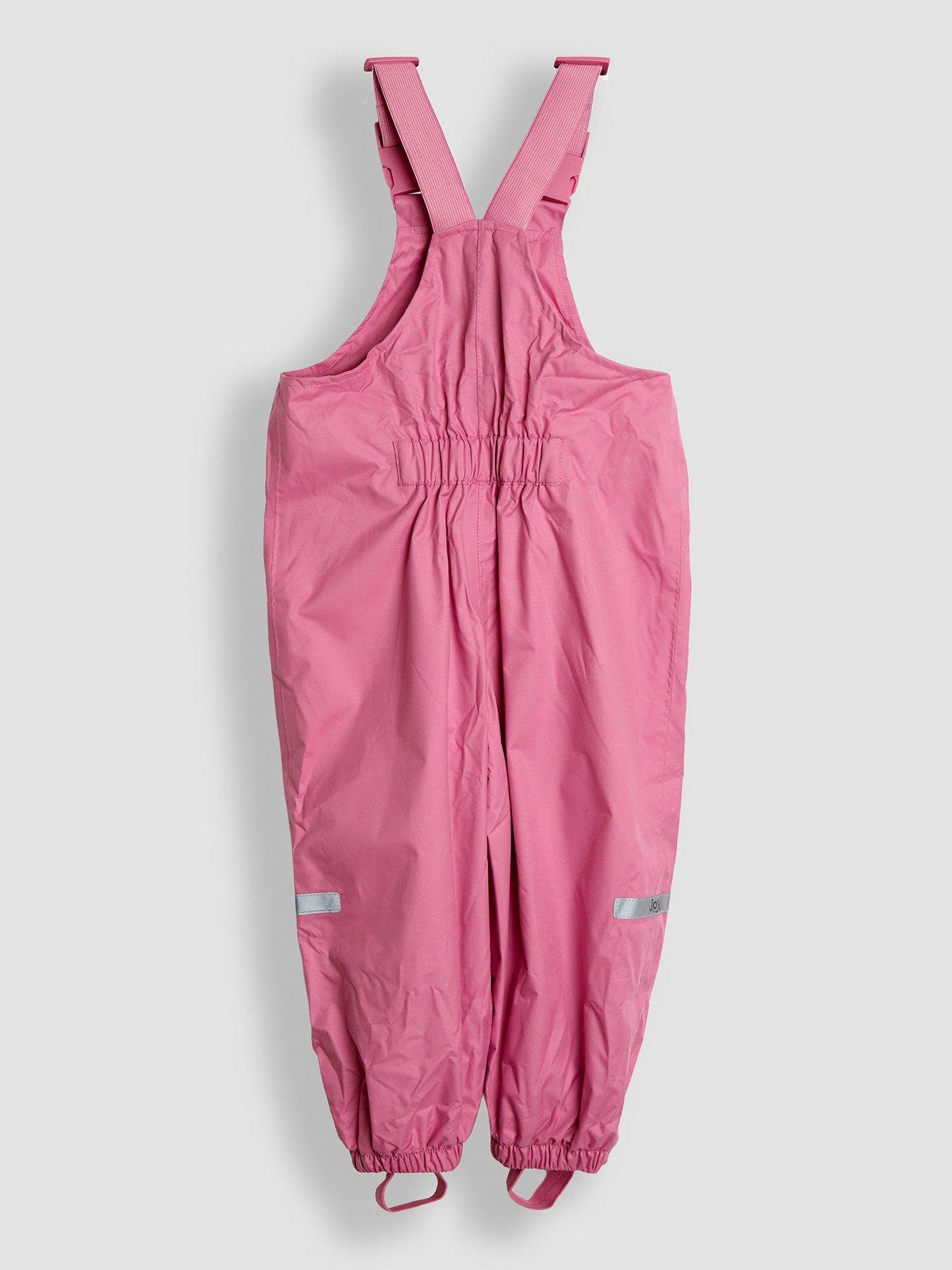  image of jojo-maman-bebe-toddler-girls-pack-away-waterproof-dungaree-pink