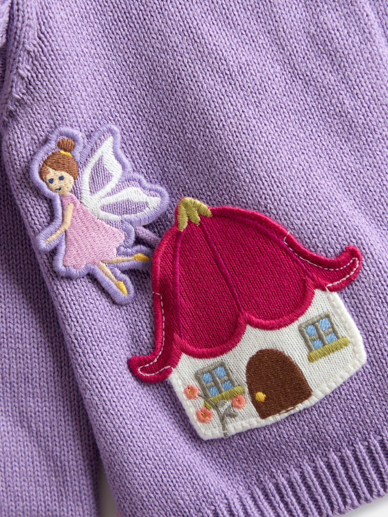  image of jojo-maman-bebe-toddler-girls-tulip-amp-fairy-pet-in-pocket-cardigan-purple