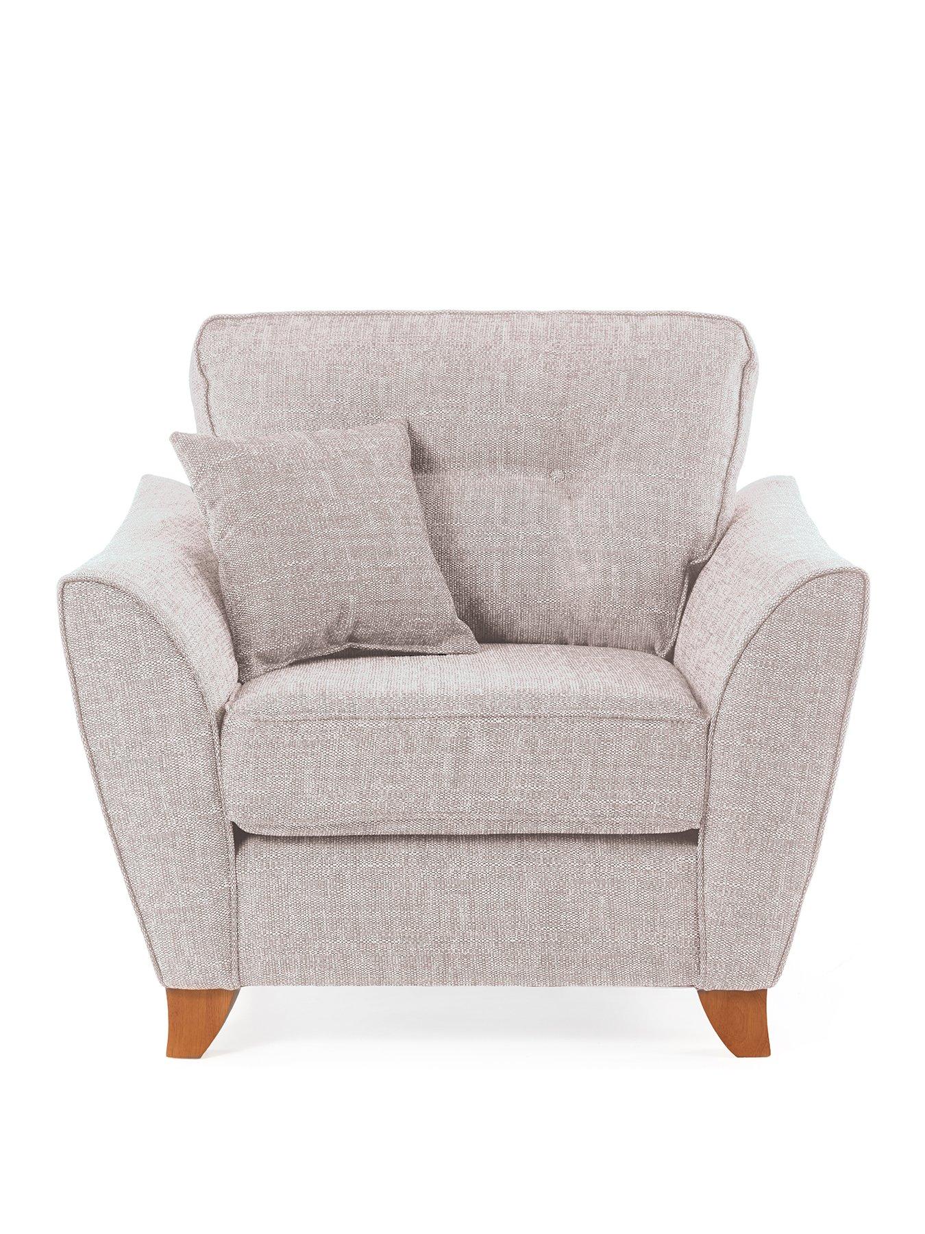 Image 2 of 5 of Very Home Halstow Fabric Armchair - Silver&nbsp;- Made to order in the UK