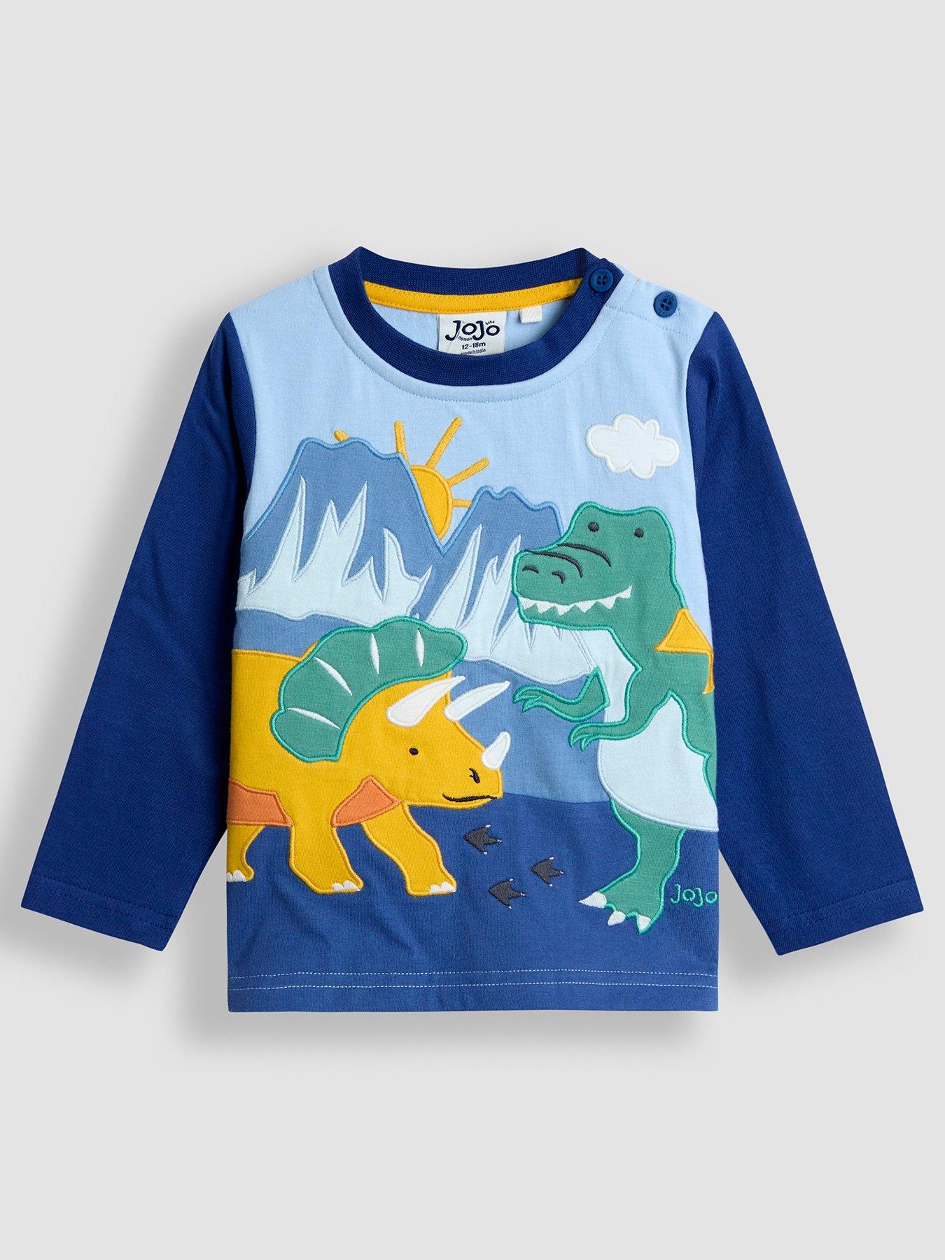 JoJo Maman Bebe Toddler Boys Dino Scene Applique Top - Purple