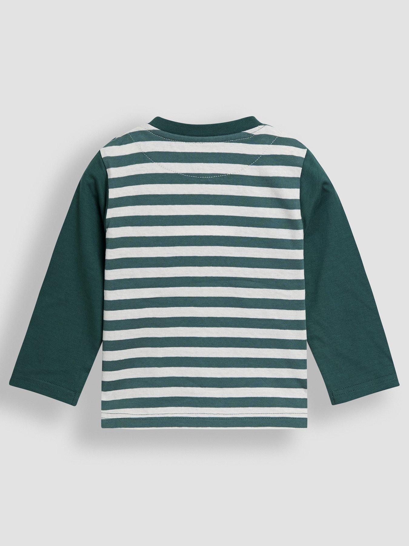  image of jojo-maman-bebe-toddler-boys-dino-friends-applique-top-green