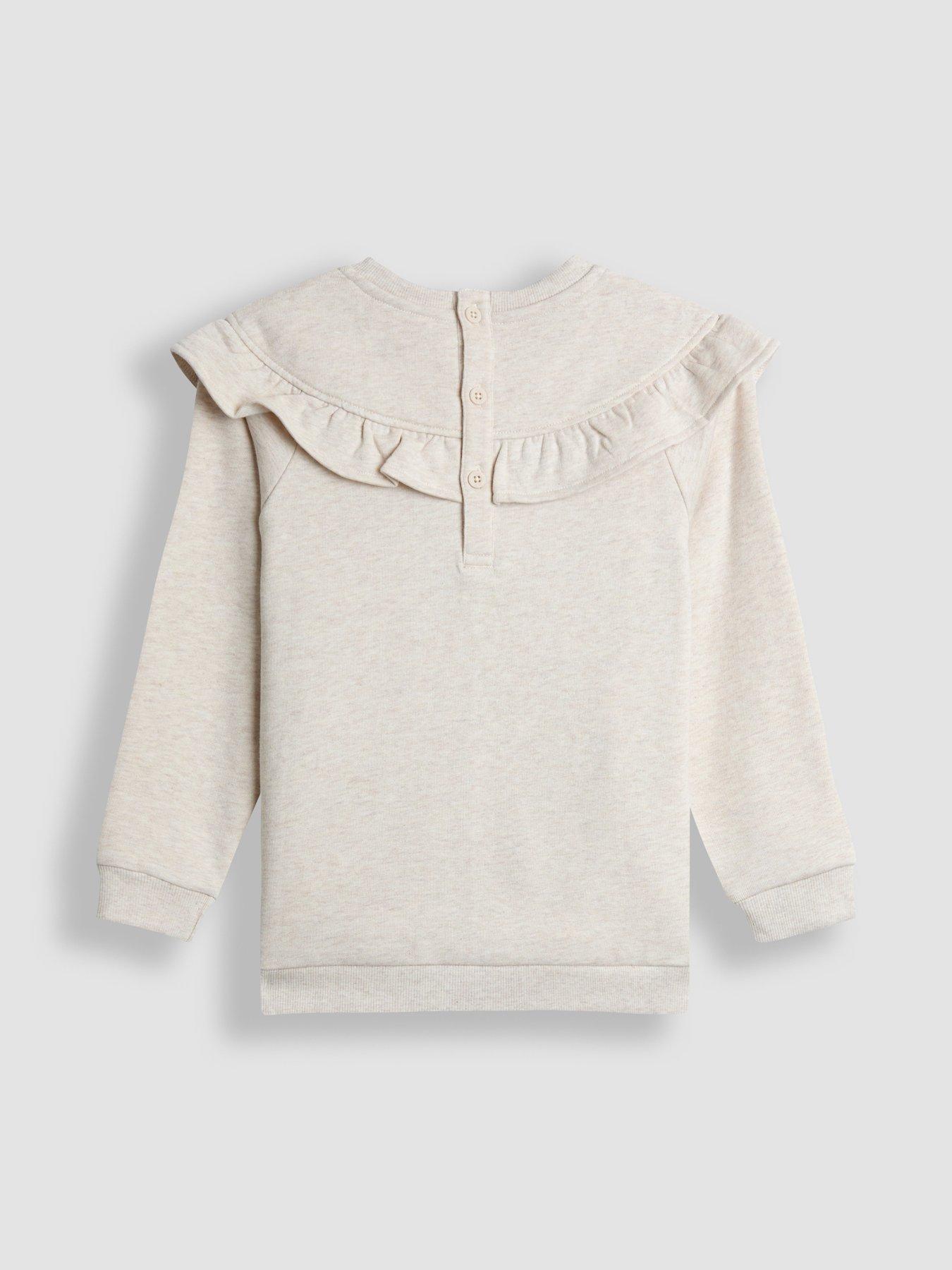  image of jojo-maman-bebe-toddler-girls-unicorn-applique-frill-sweatshirt-amp-legging-set-grey