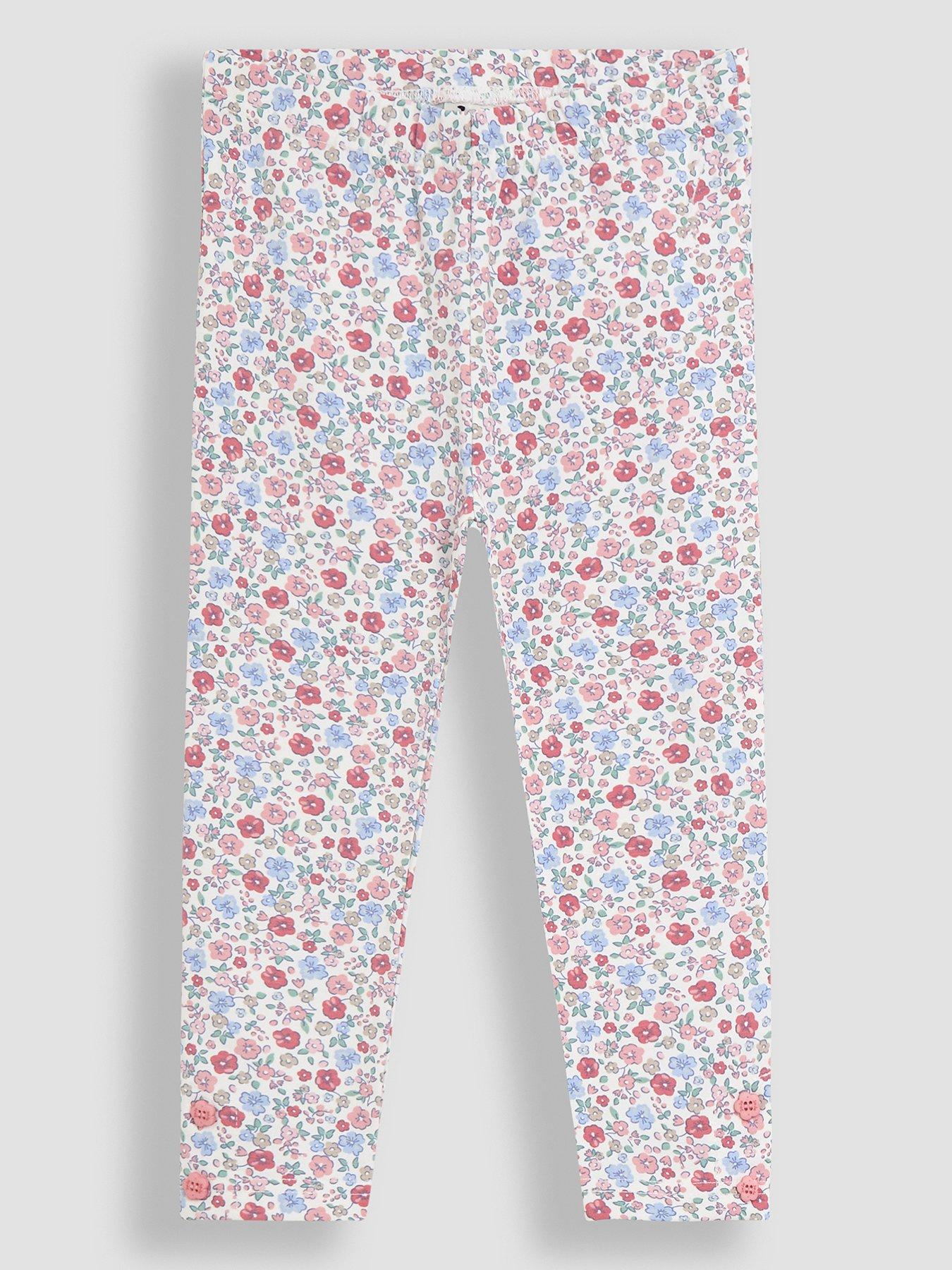 Image 2 of 5 of JoJo Maman Bebe Toddler Girls 2-Pack Ditsy Floral Leggings - Pink