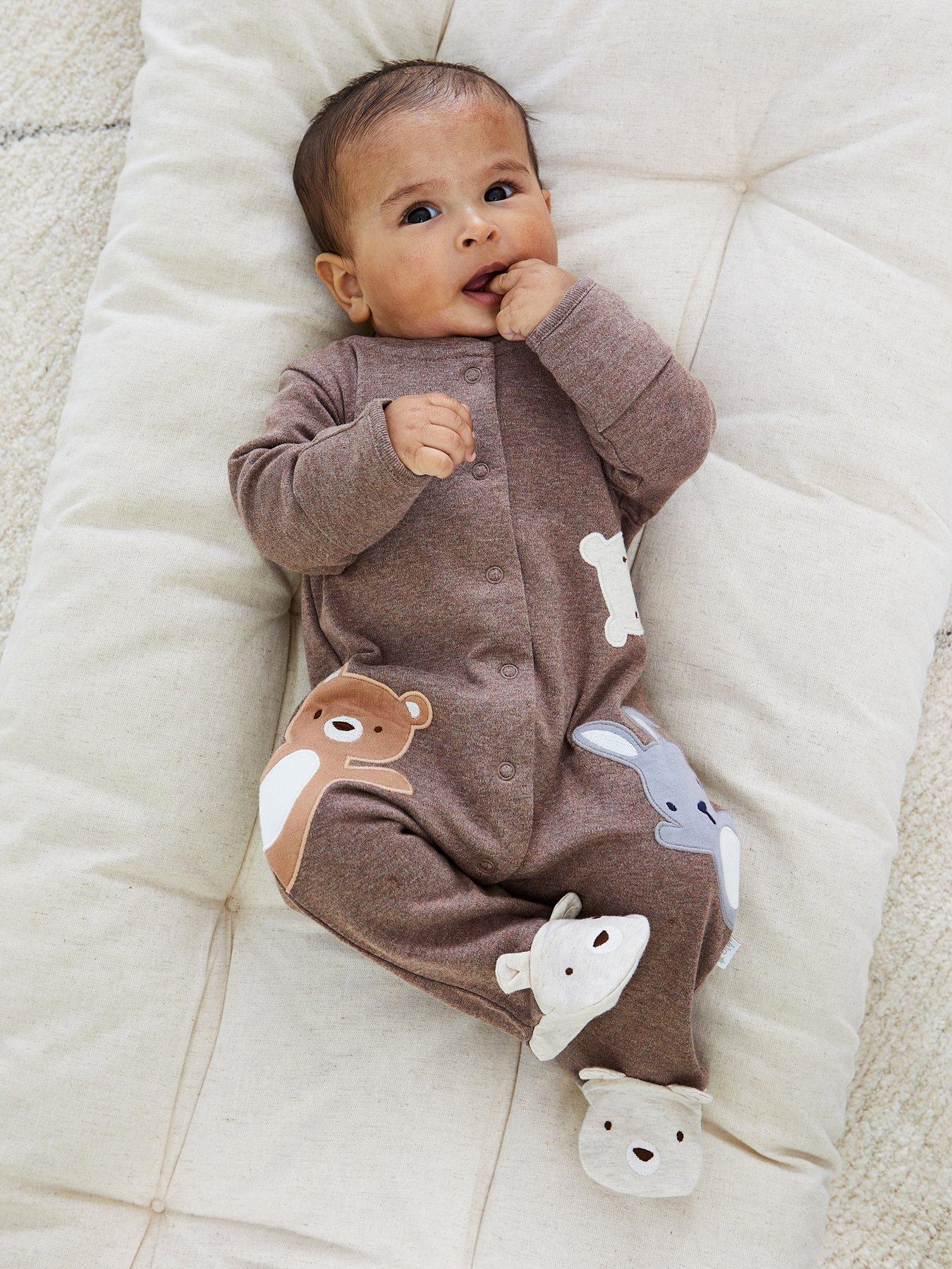 undefined Baby Unisex Woodland Friends Sleepsuit - Brown