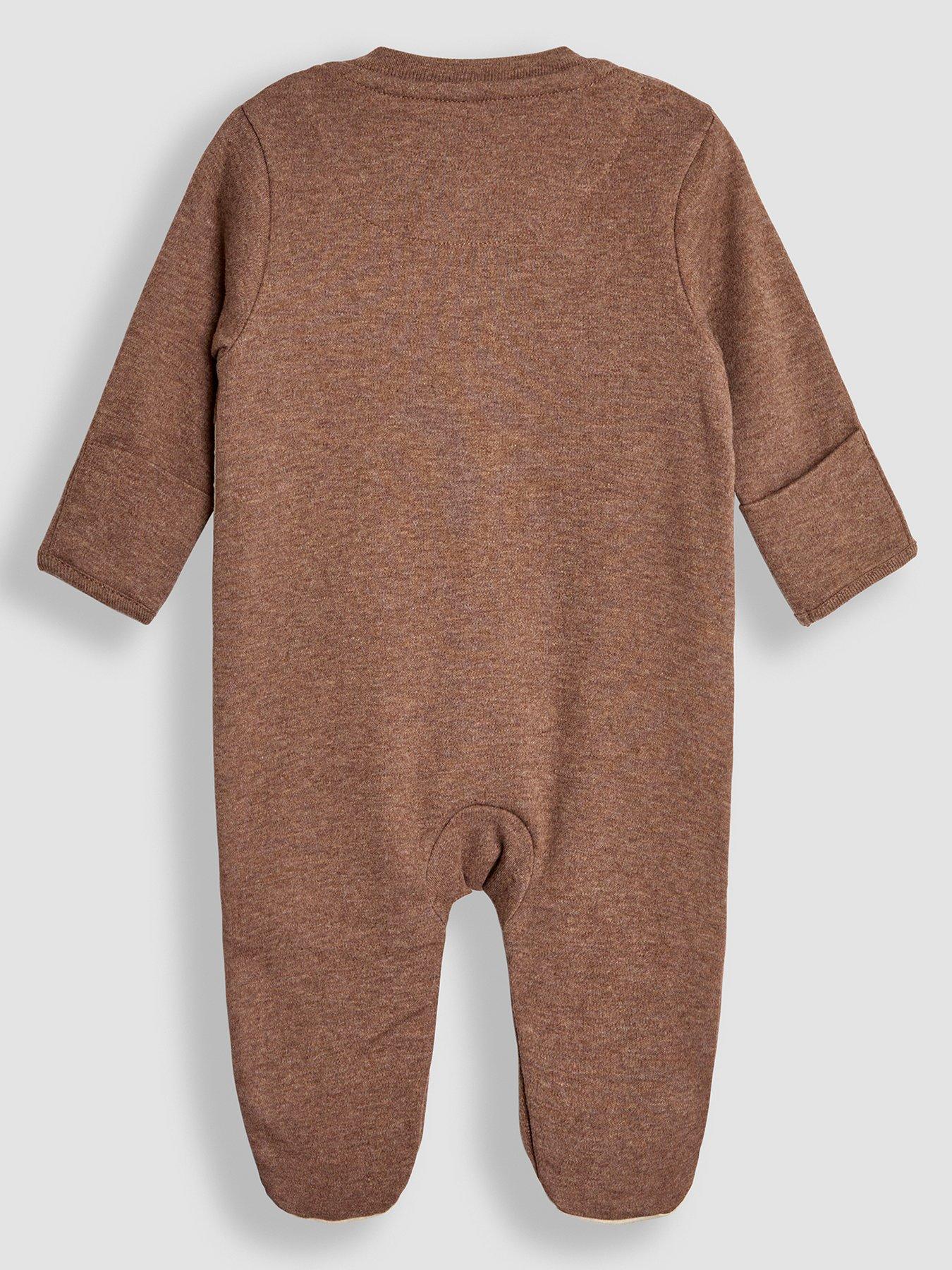 Image 3 of 5 of JoJo Maman Bebe Baby Unisex Woodland Friends Sleepsuit - Brown