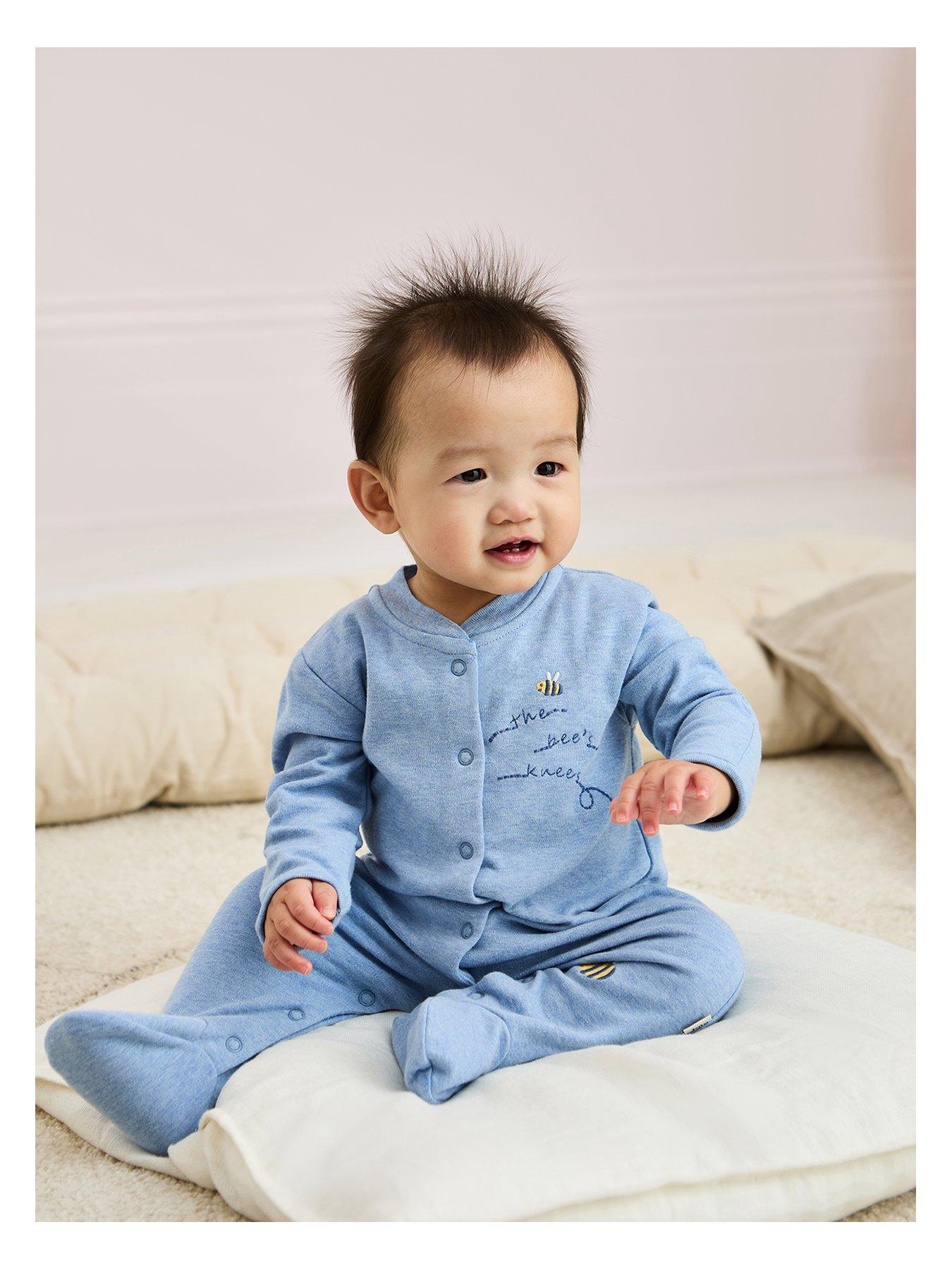 undefined Baby Boys Bee Applique Sleepsuit - Blue
