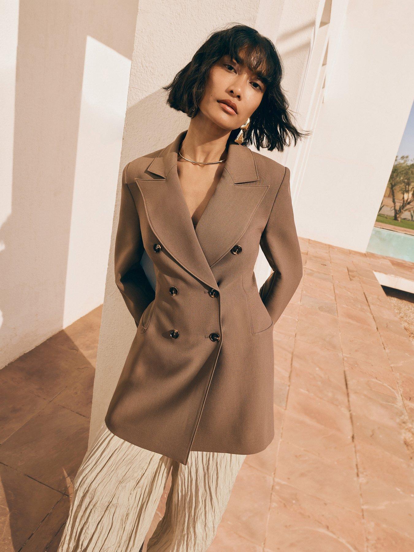 The Very Collection Sculpted Blazer Dress - Brown