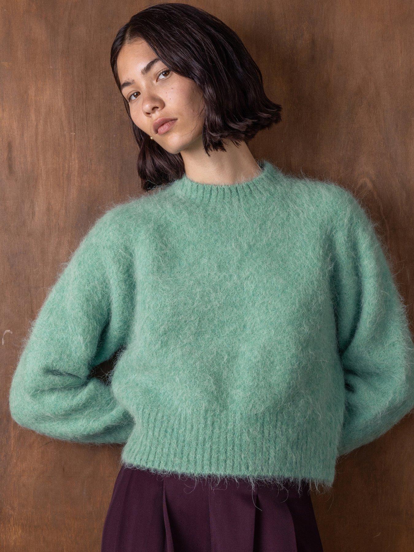 undefined Gael Alpaca Textured Jumper - Dusty Mint - Green