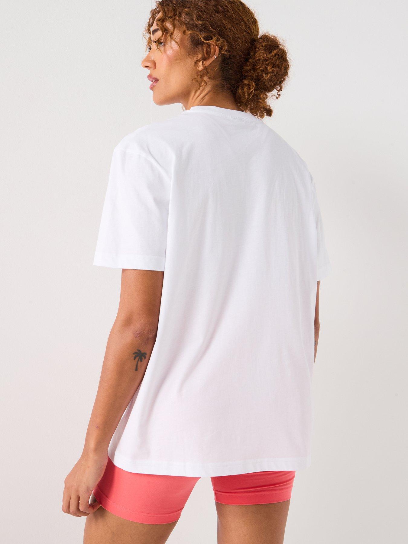 Image 2 of 5 of Gym King Womens Shadow Boyfriend Tee - White