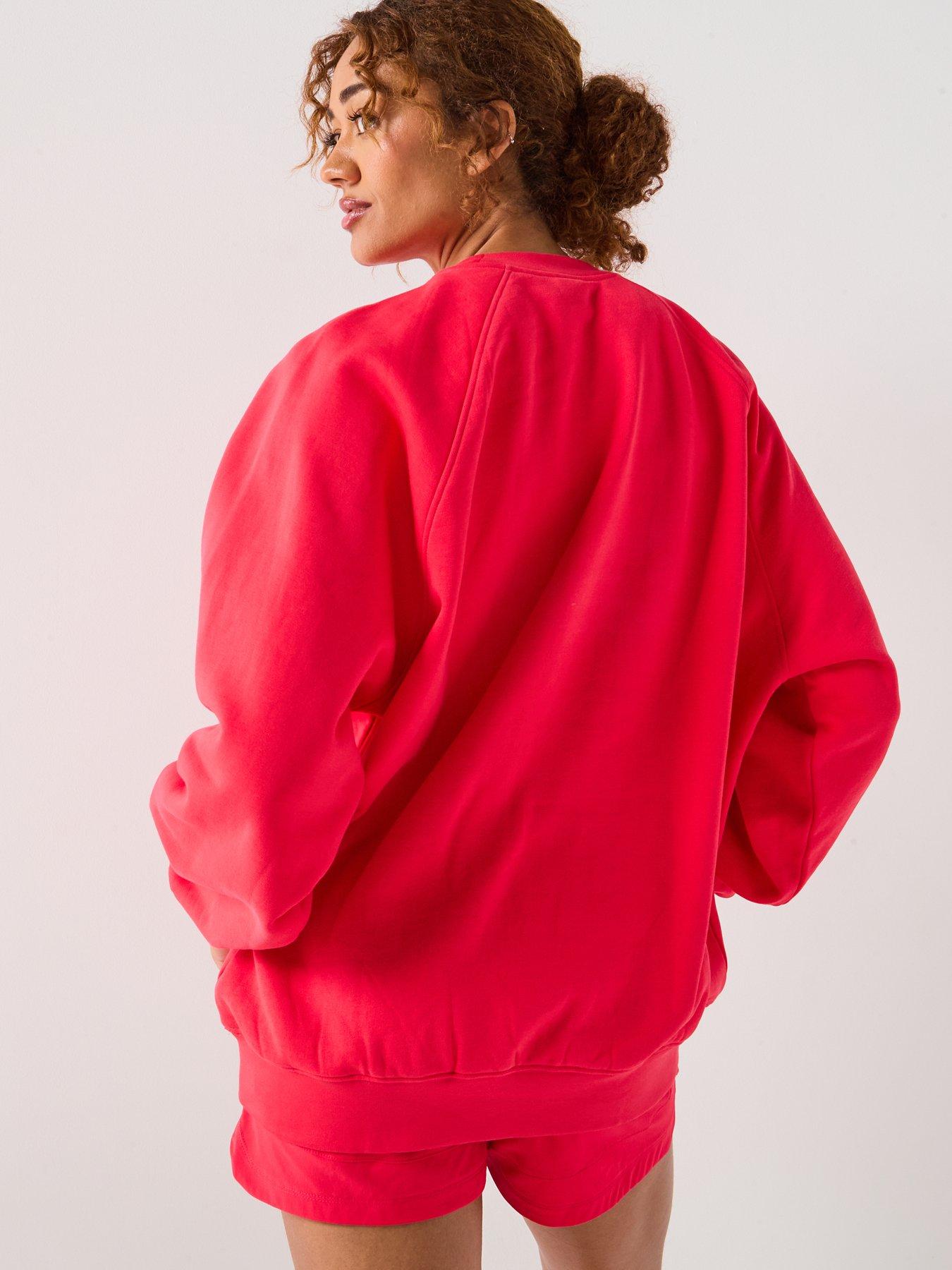  image of gym-king-womens-shadow-oversized-crew-red