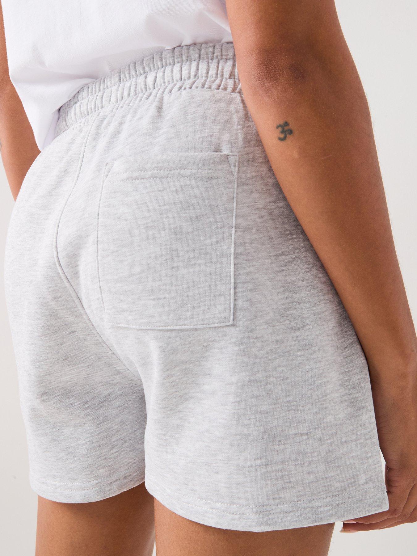  image of gym-king-womens-shadow-seam-detail-short-snow-marl