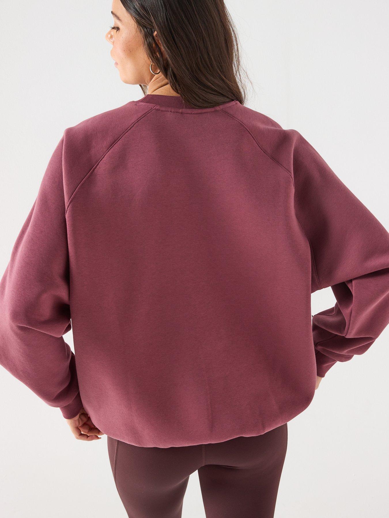  image of gym-king-womens-365-raglan-sleeve-crew--red