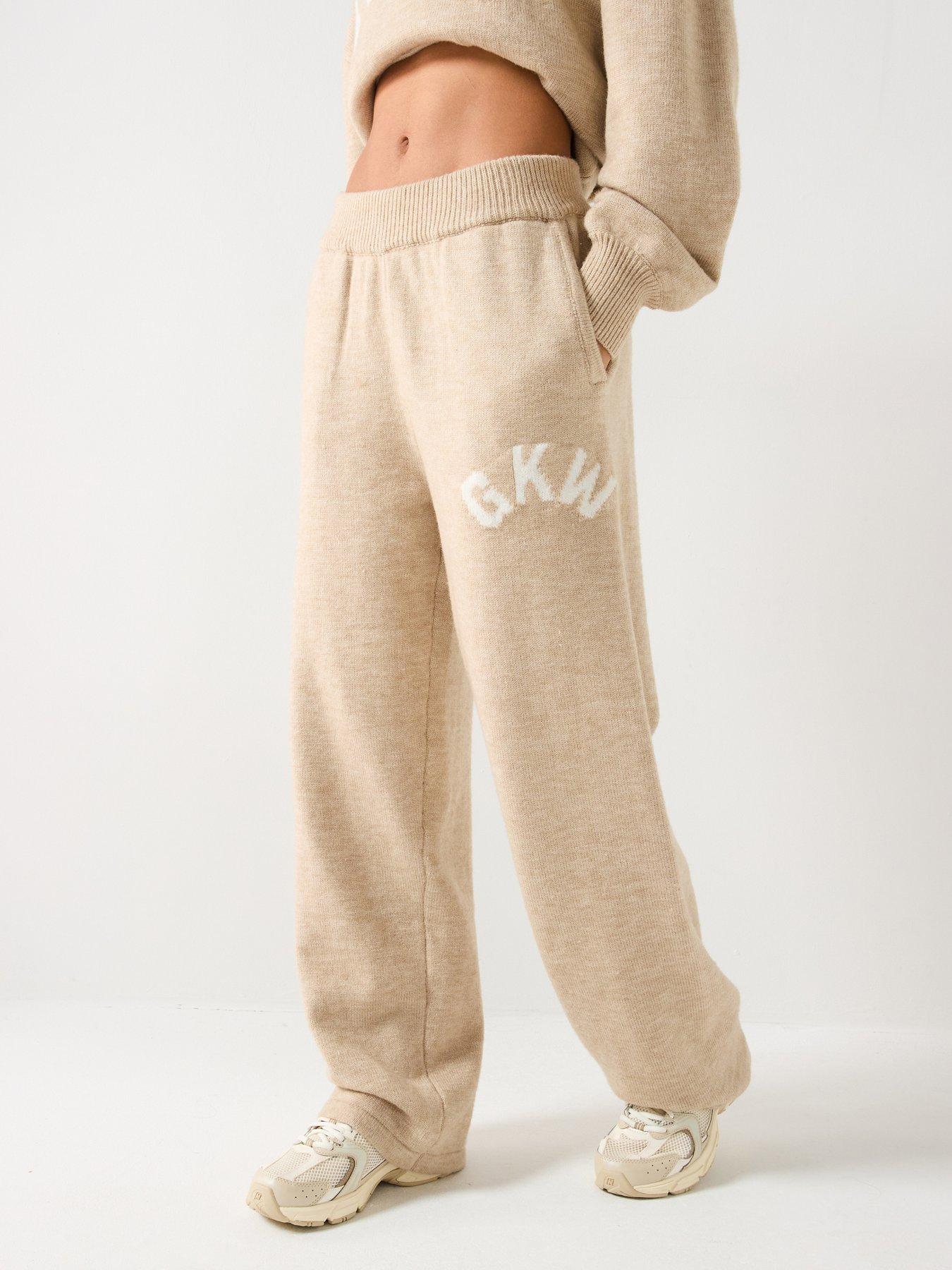 Gym King Womens Restore Knit Straight Leg Jogger - Beige