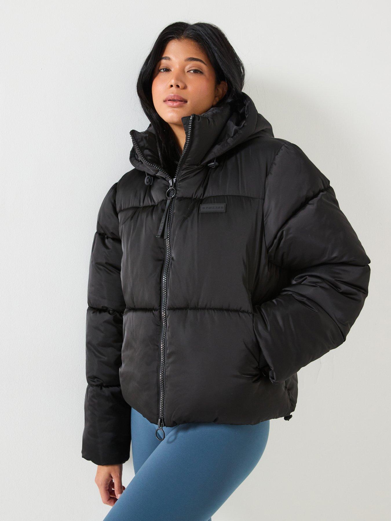  image of gym-king-womens-cropped-padded-jacket-black