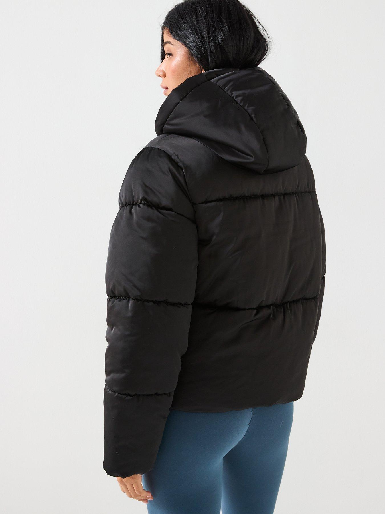  image of gym-king-womens-cropped-padded-jacket-black