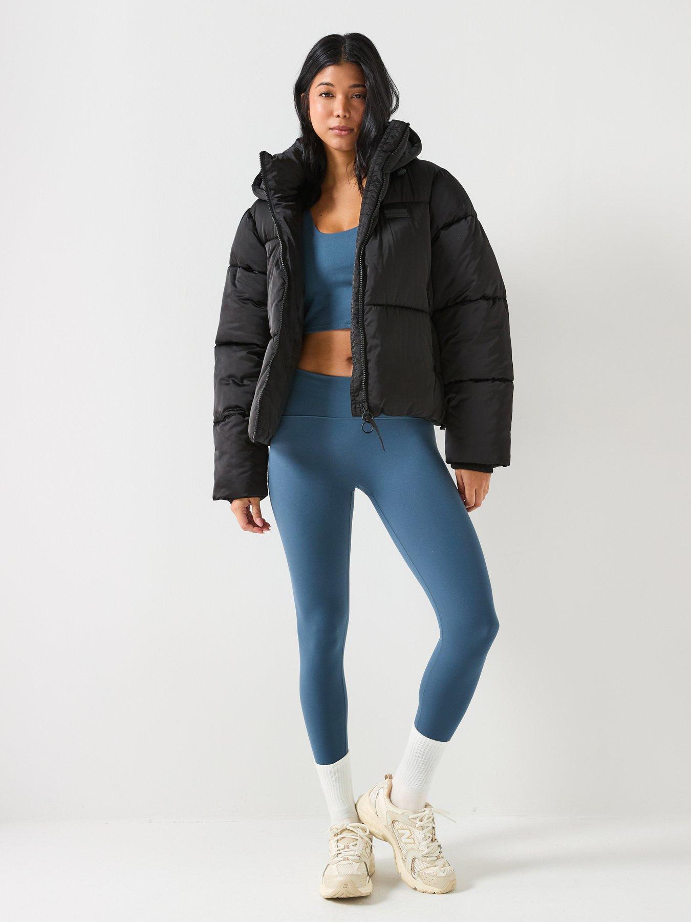  image of gym-king-womens-cropped-padded-jacket-black