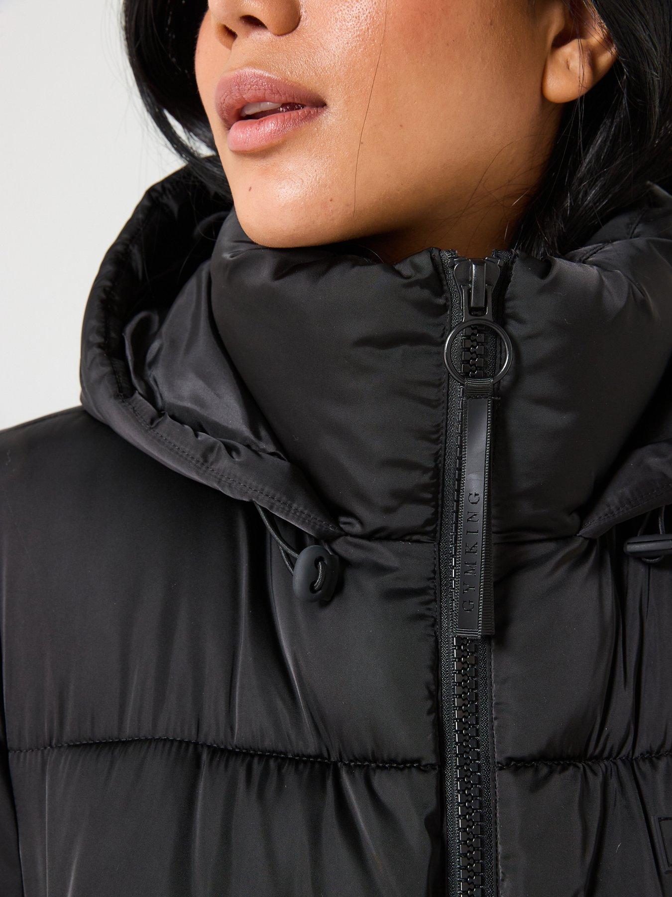  image of gym-king-womens-cropped-padded-jacket-black