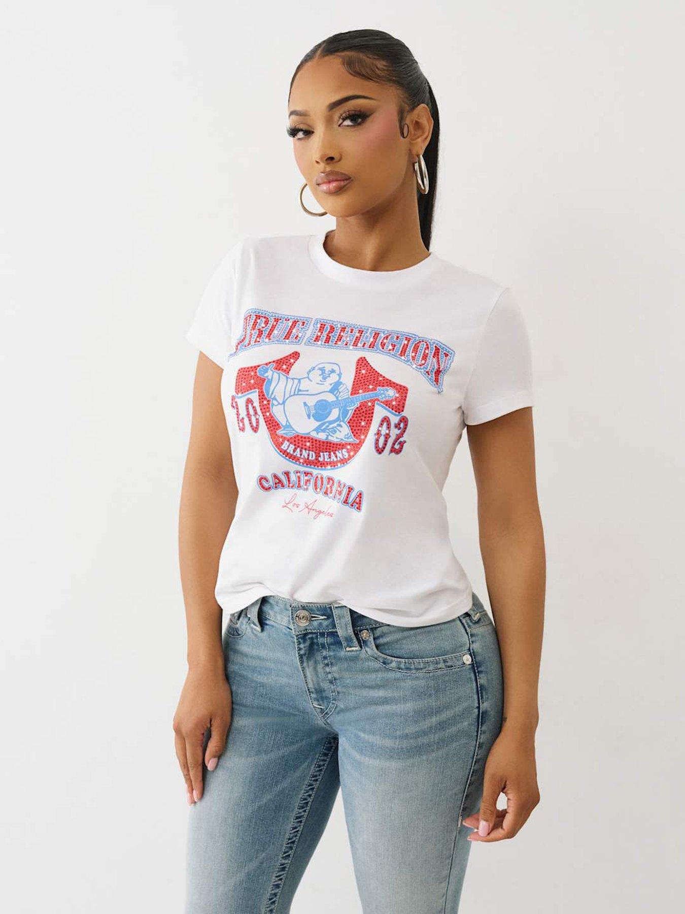 TRUE RELIGION Buddha Crystal Crew T-Shirt - White