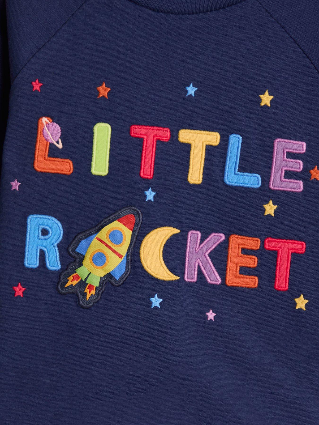 Image 3 of 3 of JoJo Maman Bebe Toddler Boys Rocket Applique Top - Navy