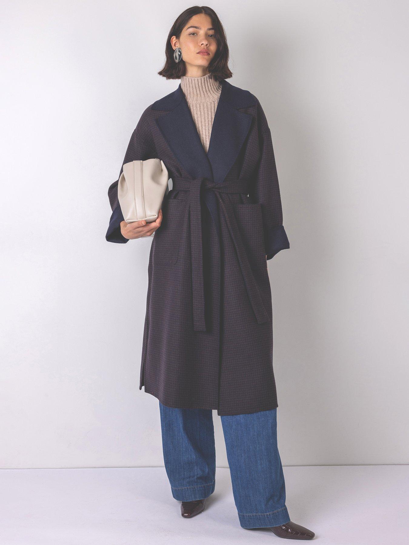 Vi.ve.re Sally Belted Coat - Navy/brown
