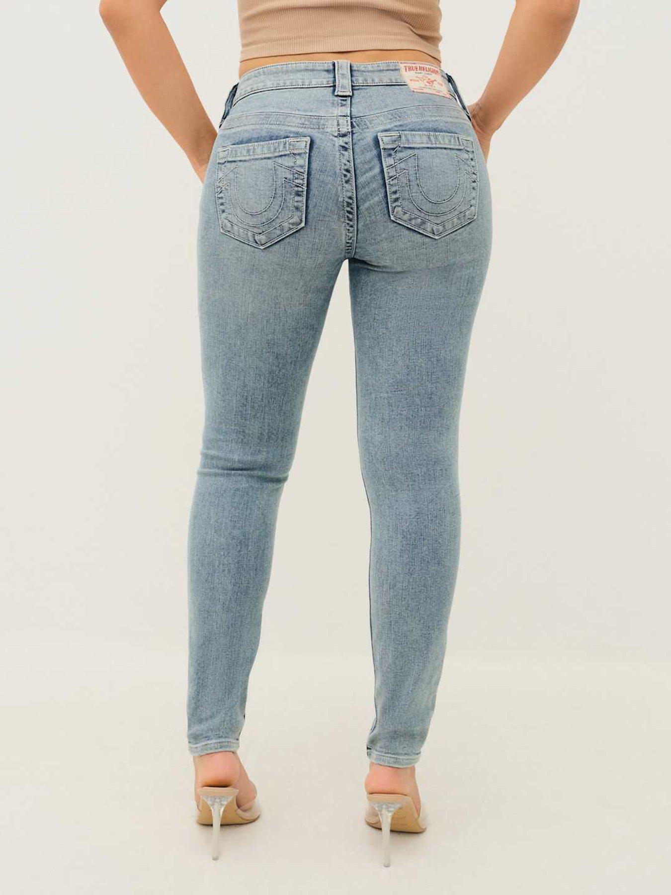 Image 2 of 4 of TRUE RELIGION Jennie Mid Rise Curvy Skinny Fit Jeans - Light Wash