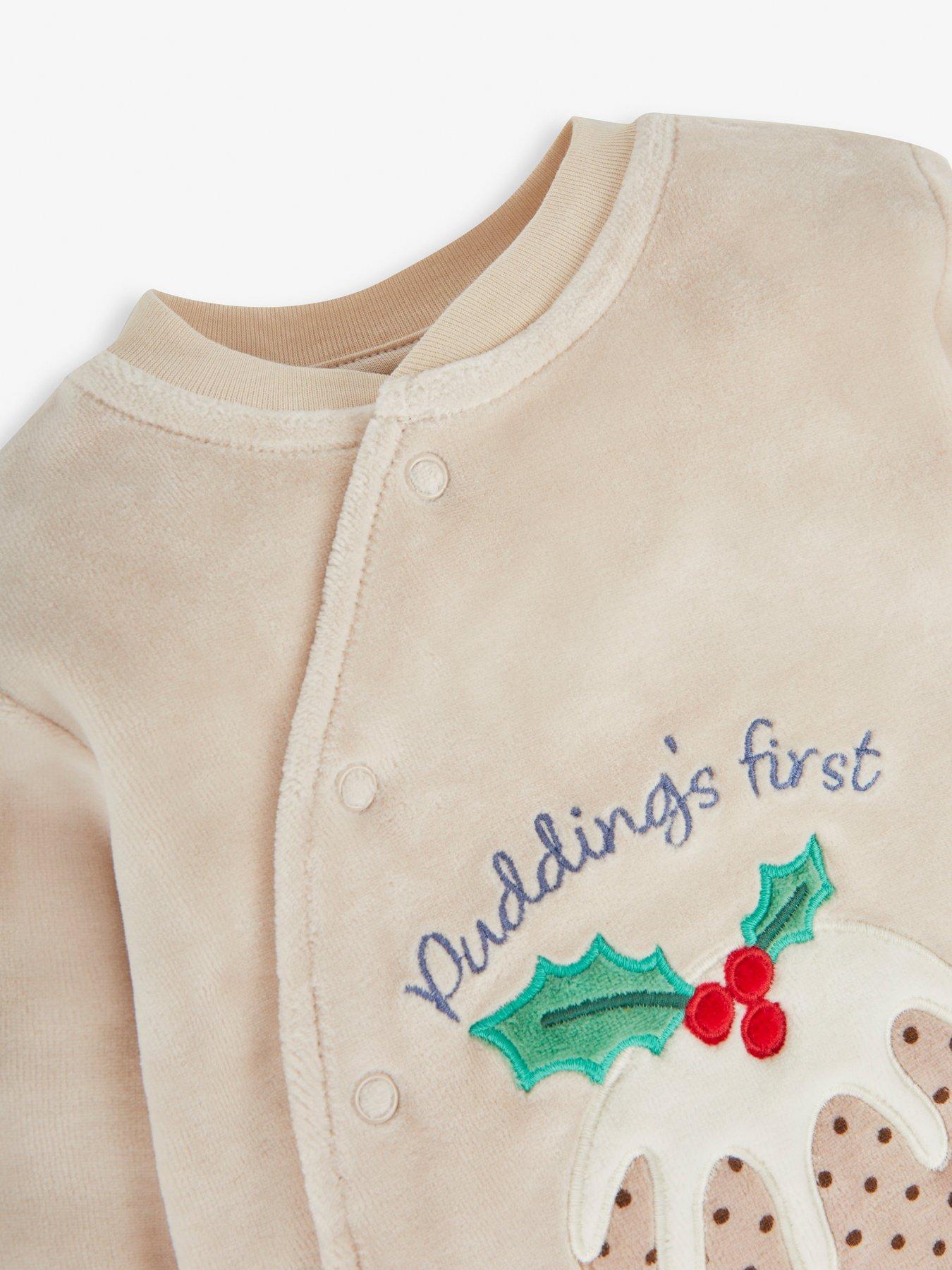 Image 3 of 4 of JoJo Maman Bebe Baby Unisex Pudding Applique All-In-One - Beige