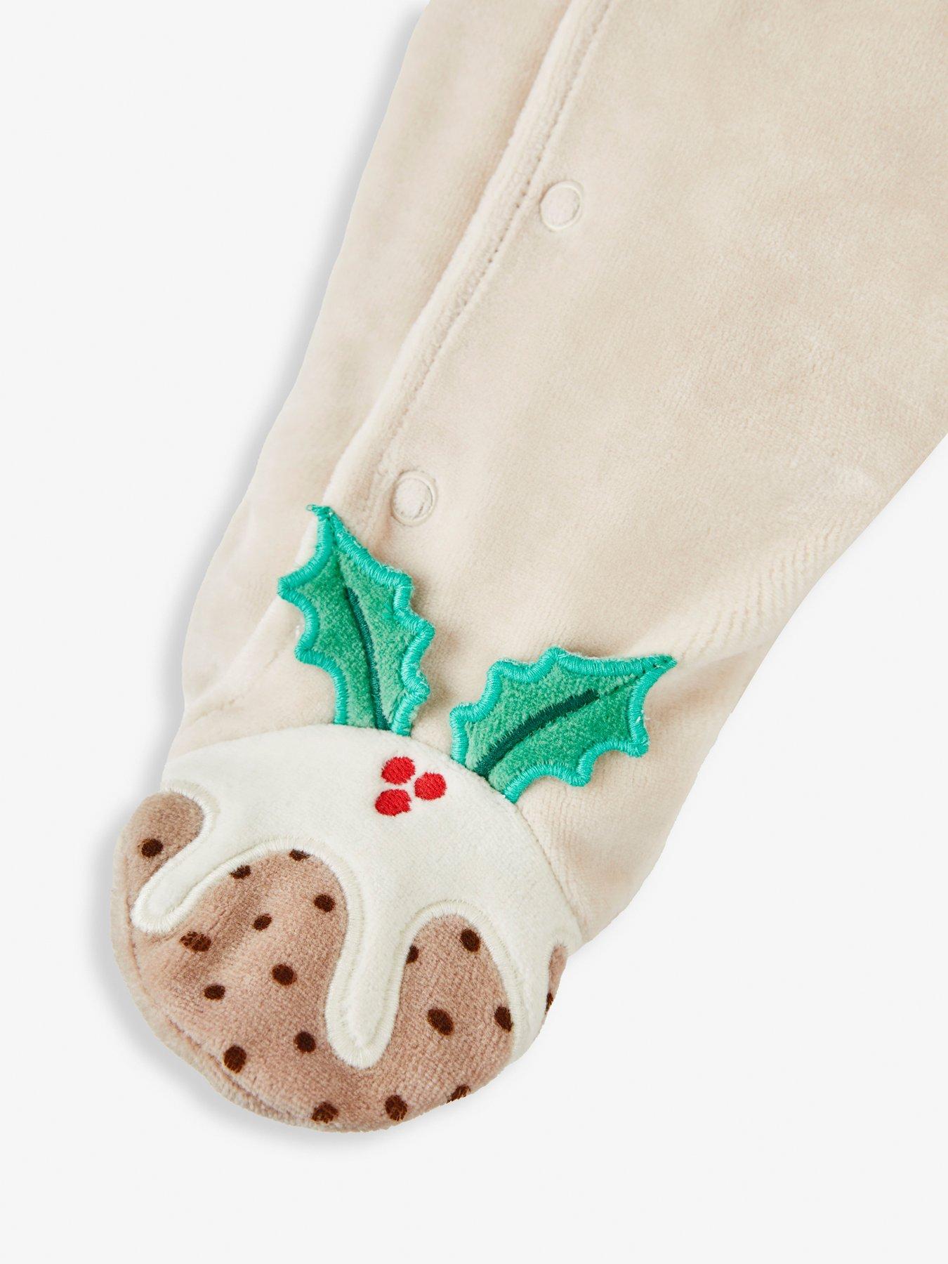 Image 4 of 4 of JoJo Maman Bebe Baby Unisex Pudding Applique All-In-One - Beige