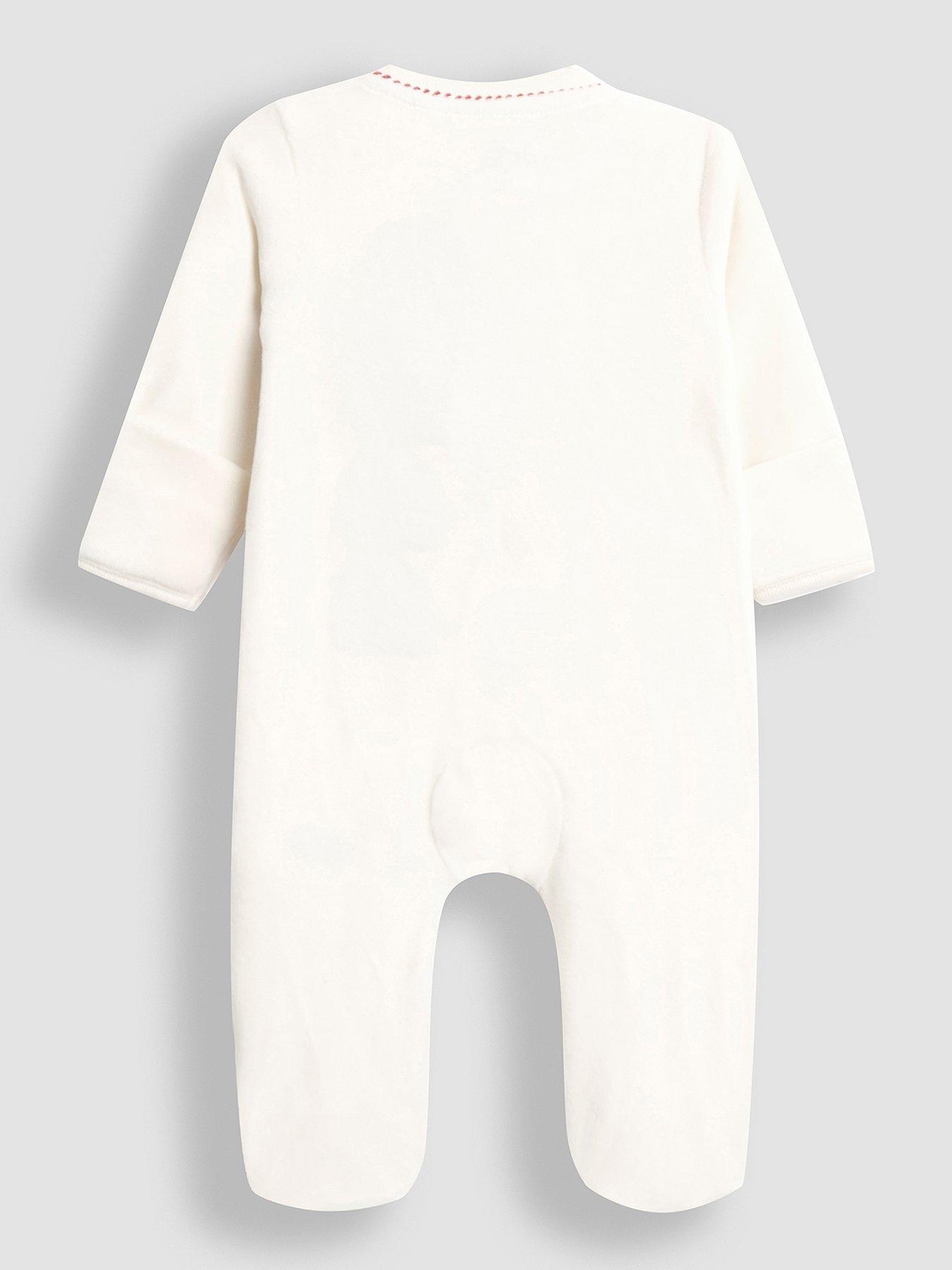  image of jojo-maman-bebe-baby-unisex-my-first-christmas-sleepsuit-cream