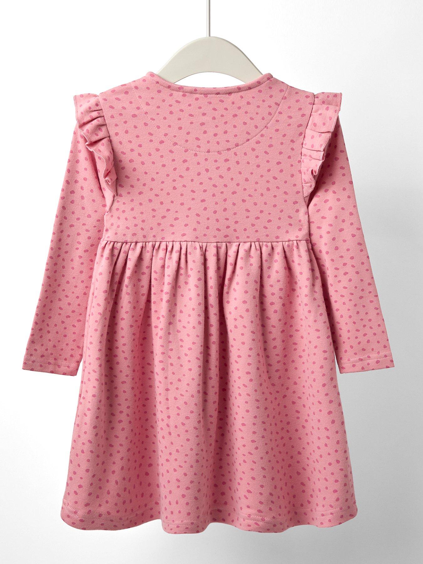 Image 2 of 4 of JoJo Maman Bebe Toddler Girls Bunny Applique Frill Shoulder Dress - Pink