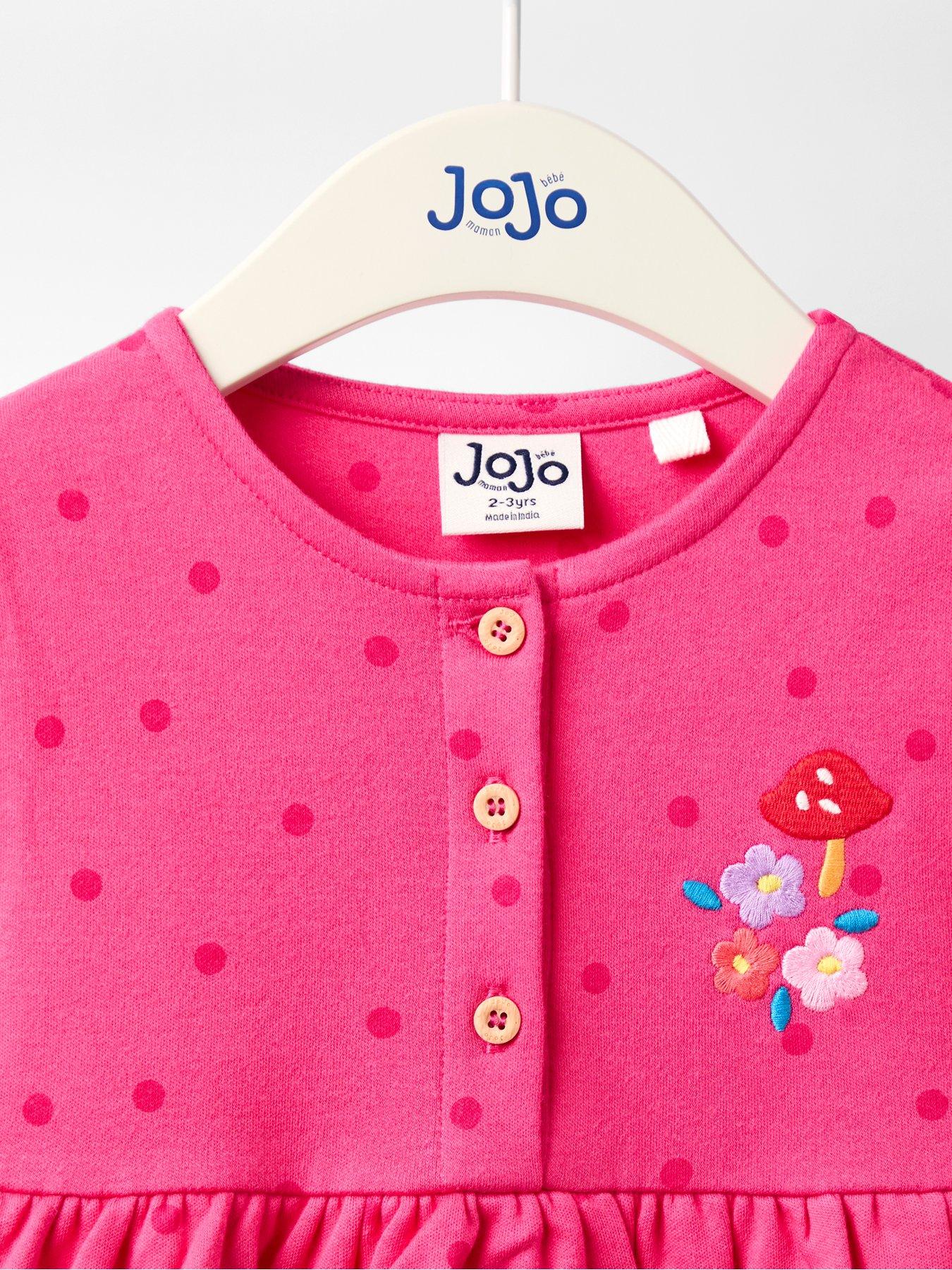Image 3 of 4 of JoJo Maman Bebe Toddler Girls Unicorn Applique Button Front Dress - Pink