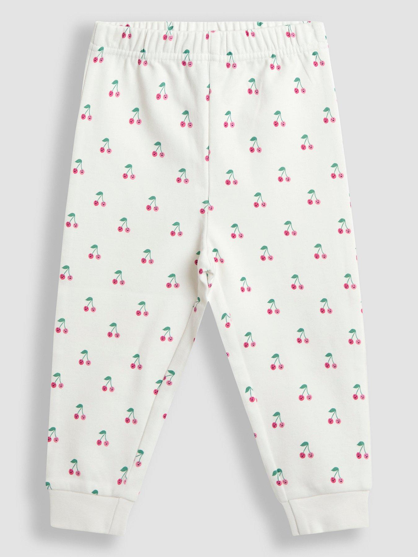 image of jojo-maman-bebe-toddler-girls-2-pack-cherry-print-jersey-pyjamas-pink