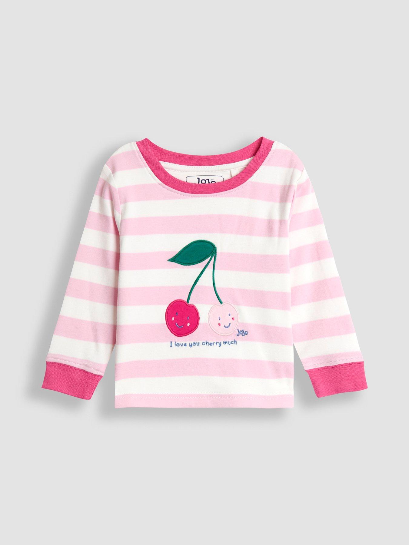  image of jojo-maman-bebe-toddler-girls-2-pack-cherry-print-jersey-pyjamas-pink