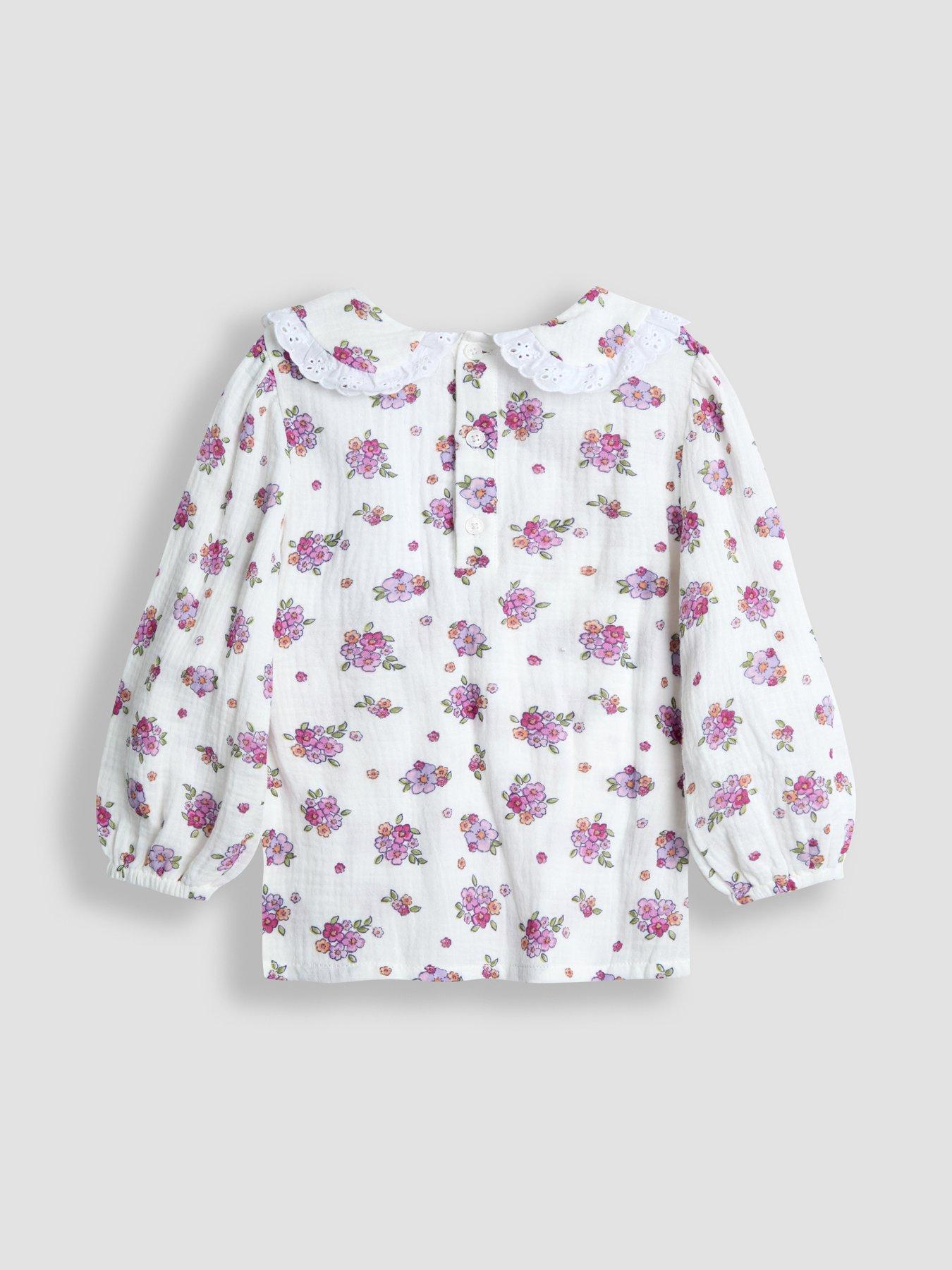  image of jojo-maman-bebe-toddler-girls-embroidered-cord-pinafore-dress-amp-blouse-set-red