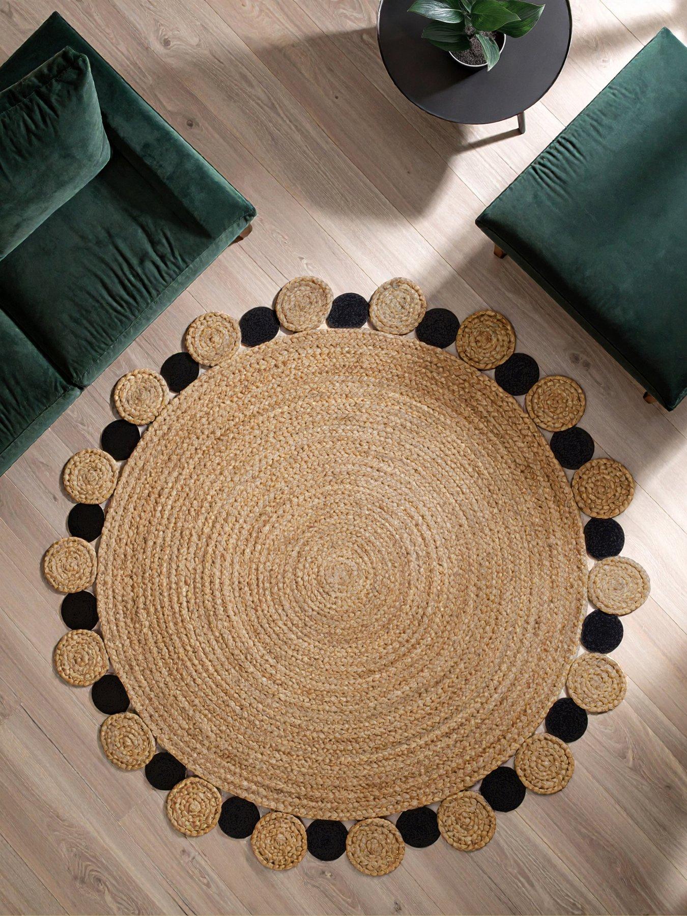 image of interiors-by-premier-bosie-demir-natural-and-black-jute-rug