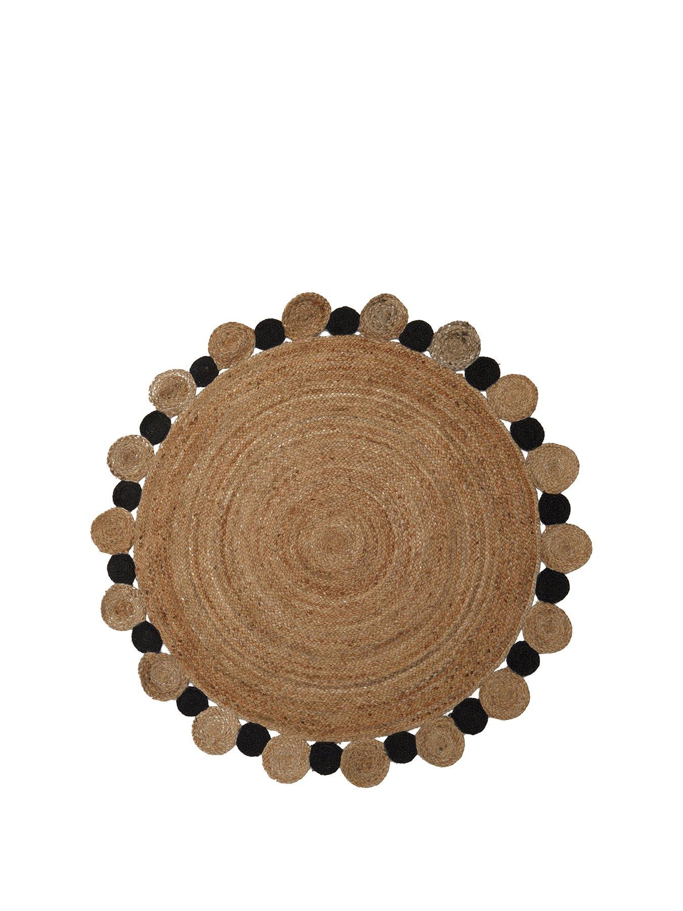  image of interiors-by-premier-bosie-demir-natural-and-black-jute-rug