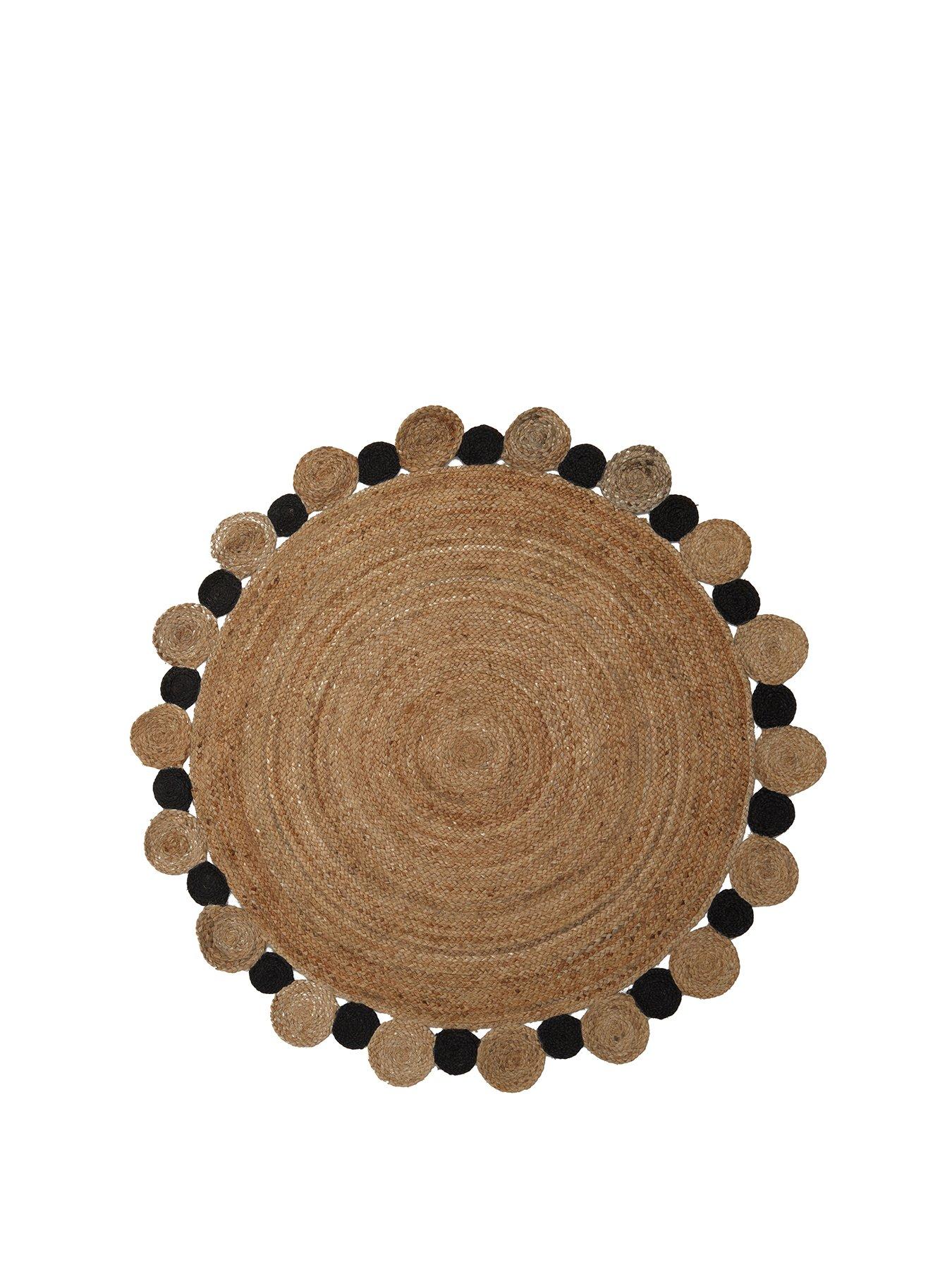 Image 2 of 5 of Interiors By Premier Bosie Demir Large Natural And Black Jute Rug