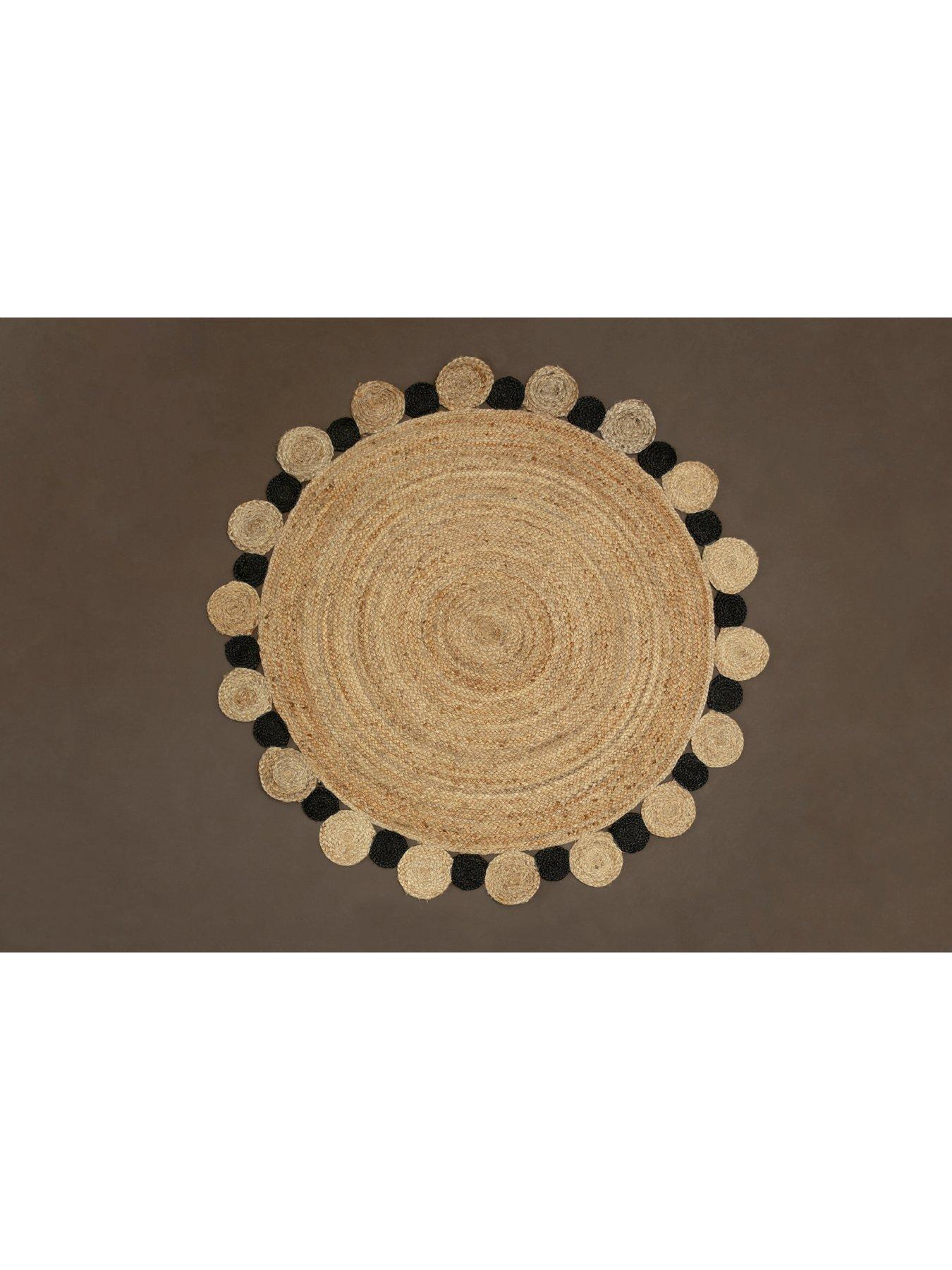  image of interiors-by-premier-bosie-demir-natural-and-black-jute-rug