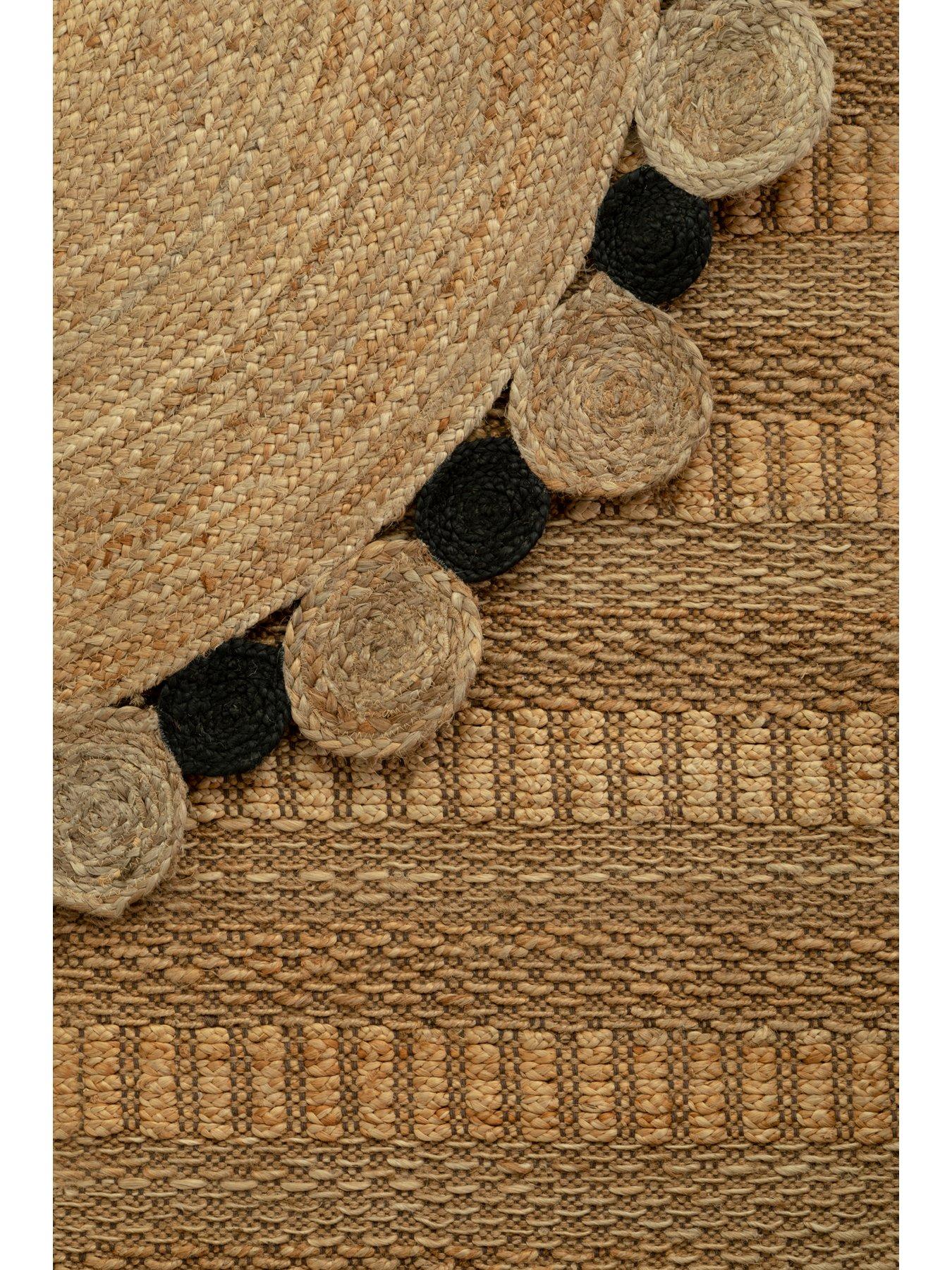 Image 4 of 5 of Interiors By Premier Bosie Demir Large Natural And Black Jute Rug