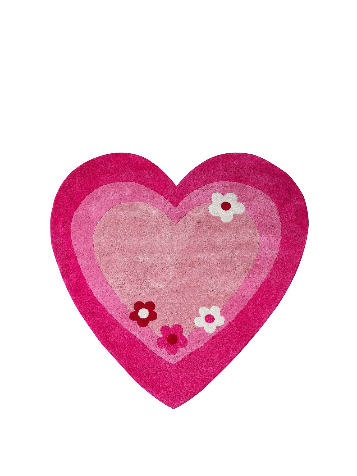 Image 1 of 1 of Interiors By Premier Kids Love Heart Rug - Pink