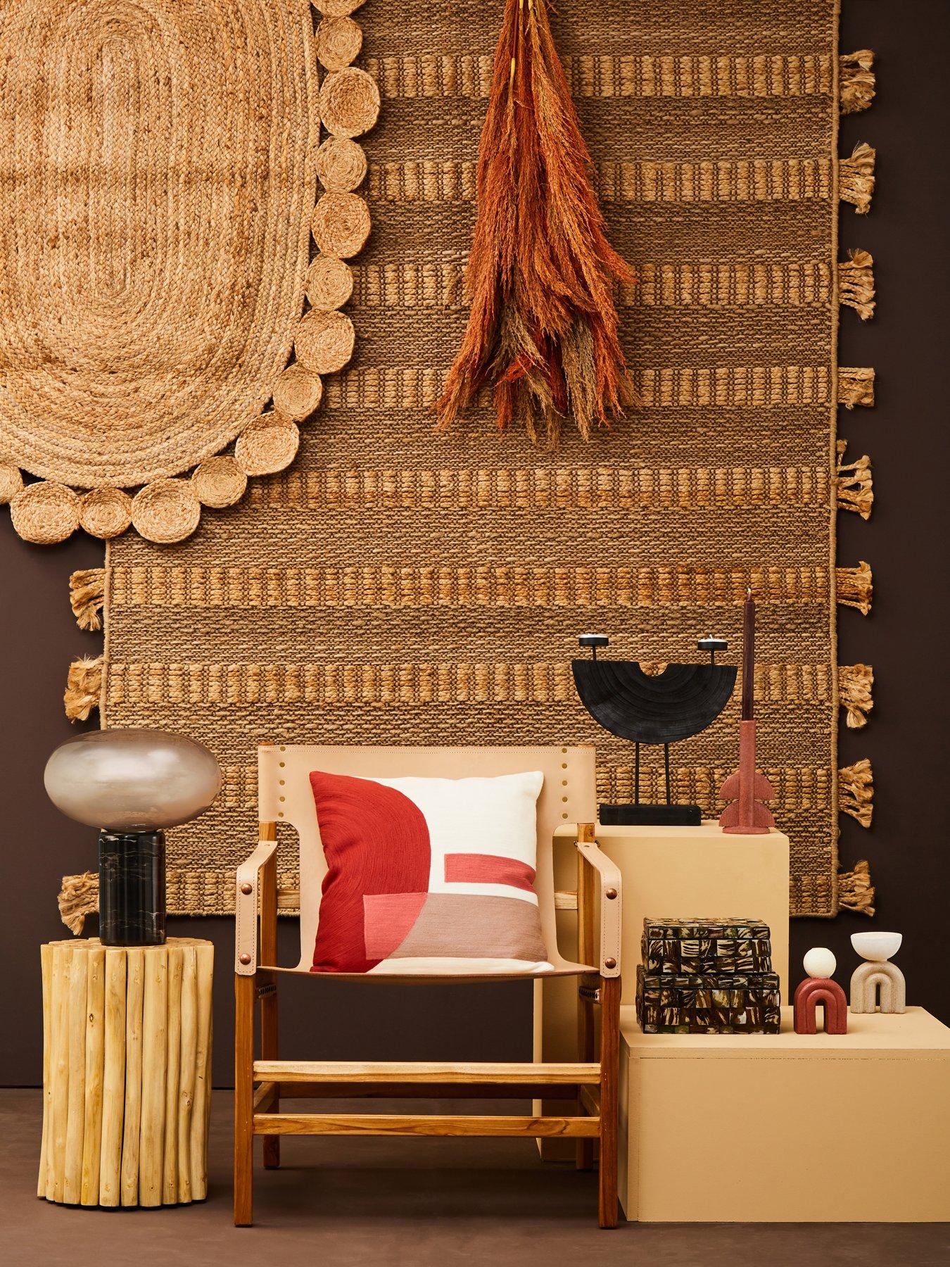  image of interiors-by-premier-bosie-demir-oval-rug-natural