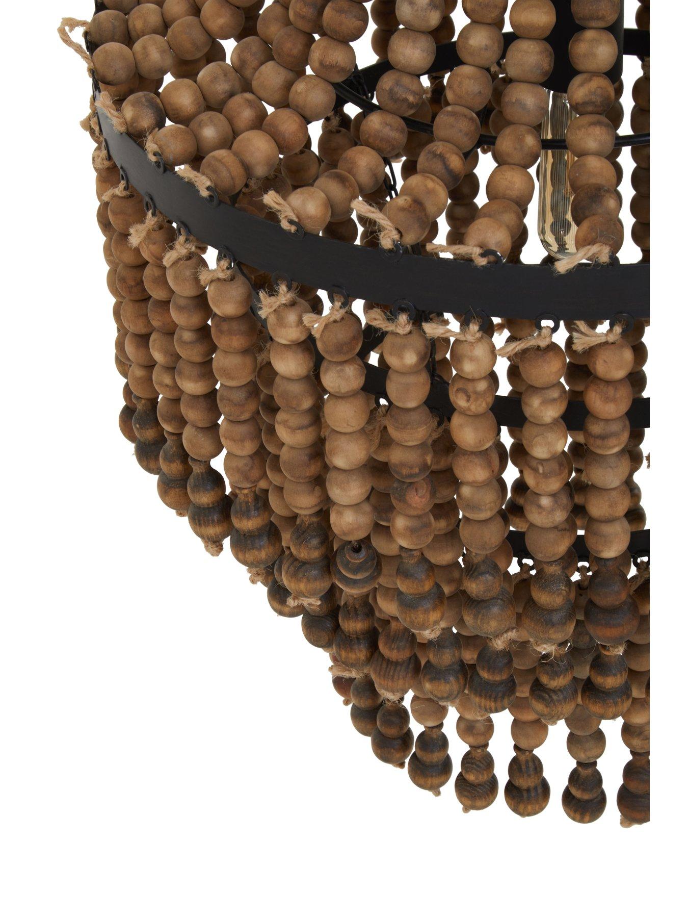  image of interiors-by-premier-lapiz-wood-chandelier