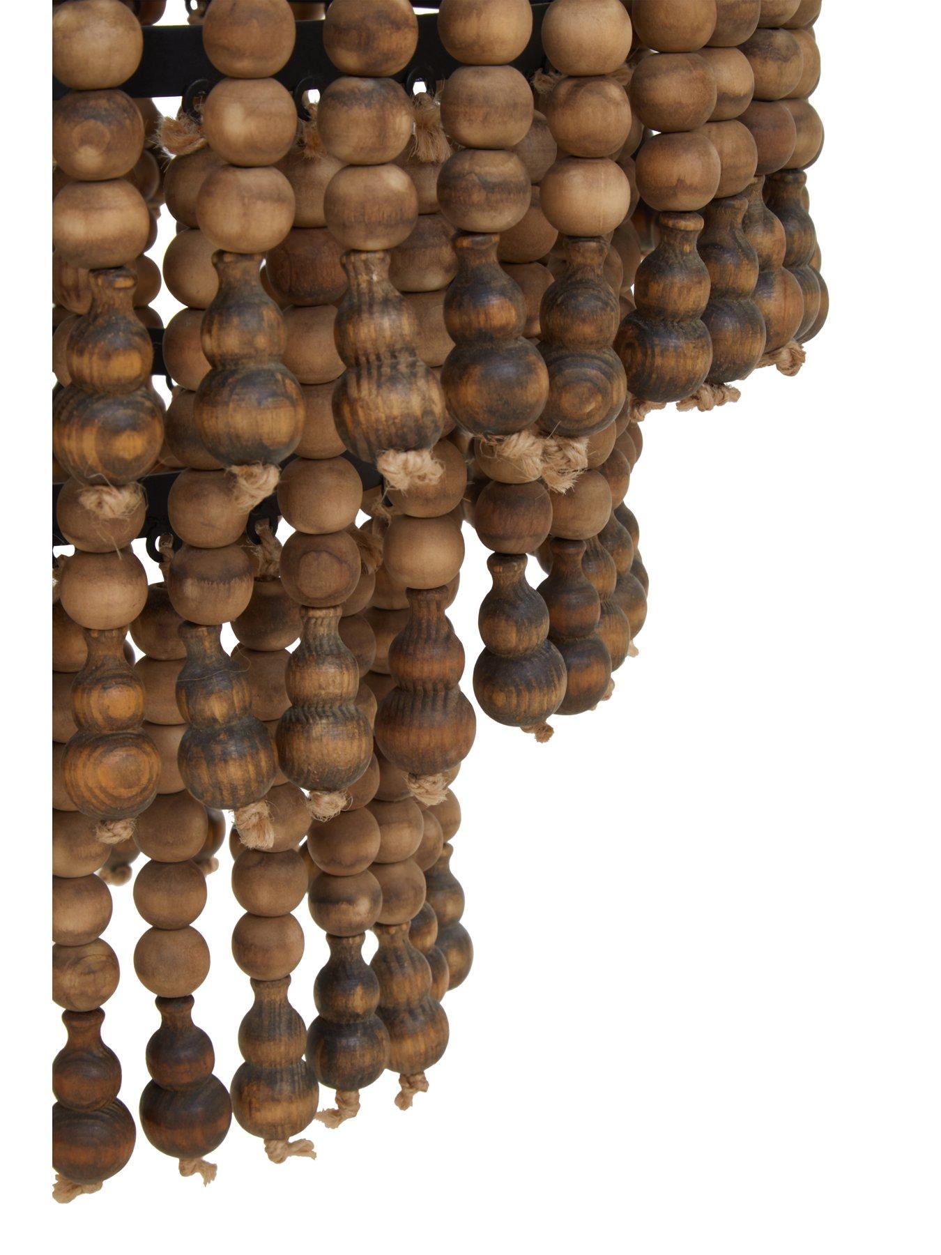  image of interiors-by-premier-lapiz-wood-chandelier