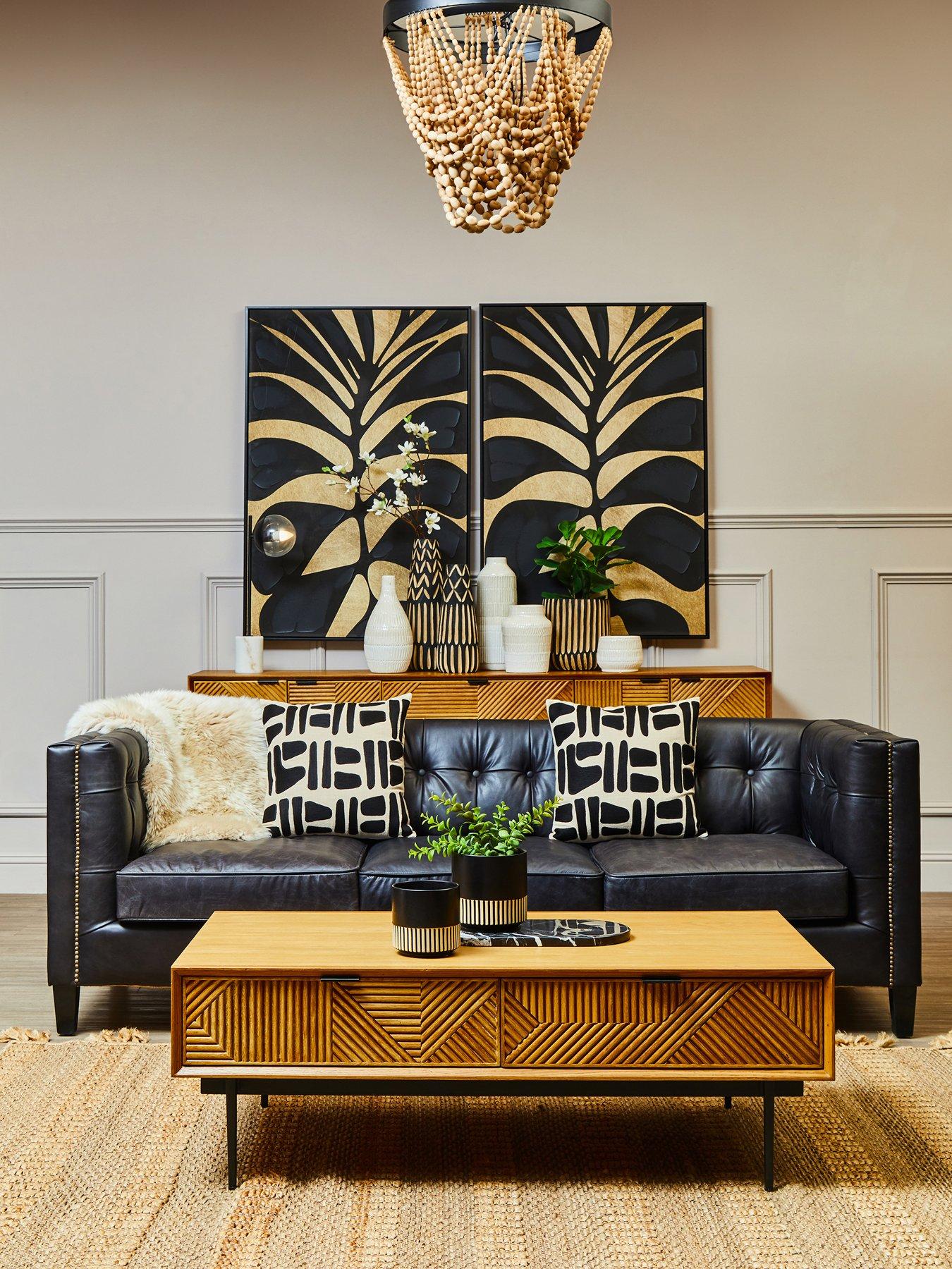 Image 1 of 7 of Interiors By Premier Lapiz Wood Bead Chandelier