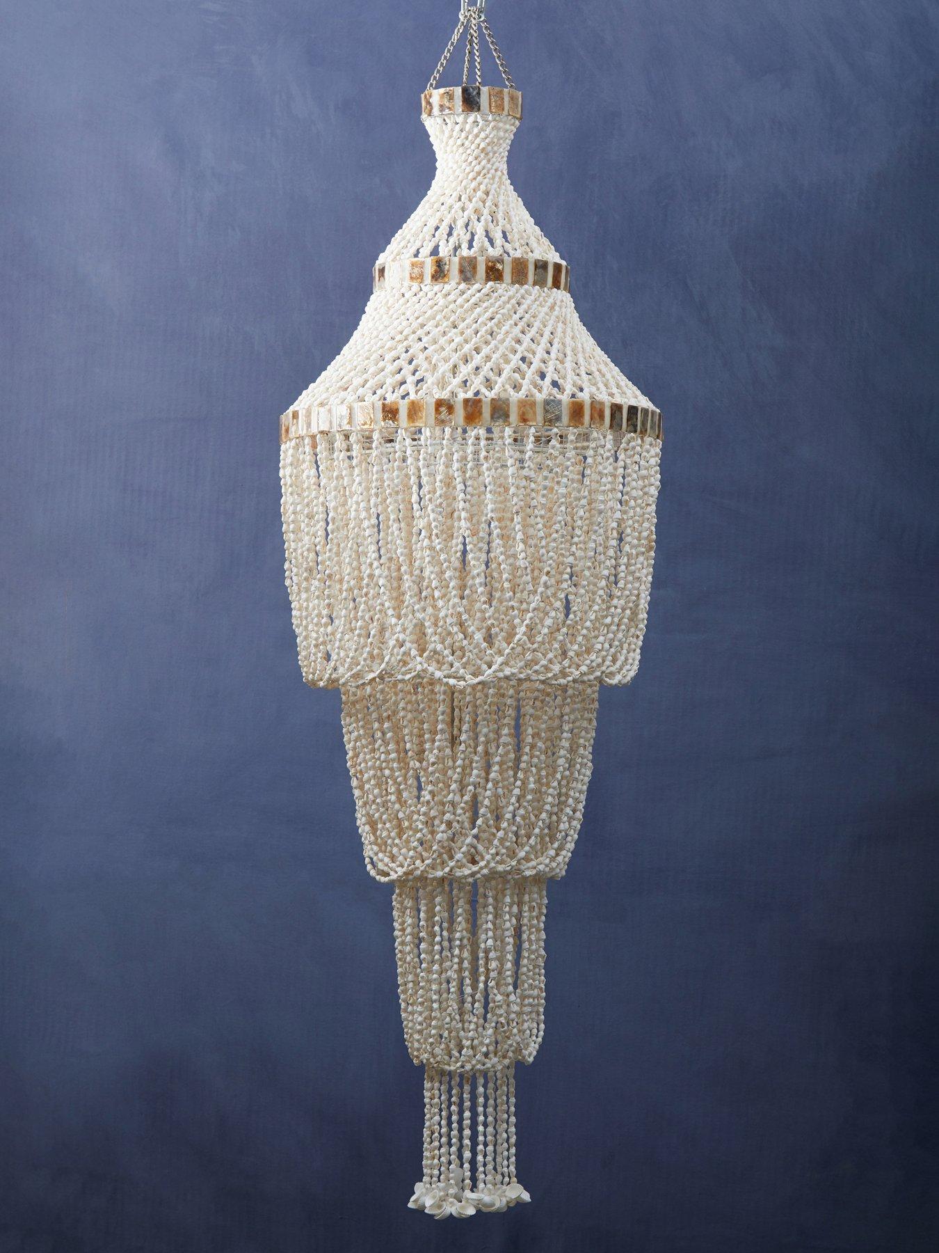Image 1 of 5 of Interiors By Premier Palu Natural White And Amber Sea Shell Pendant